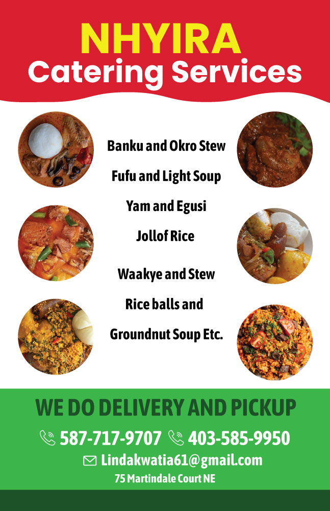 Nhyira catering services Menu