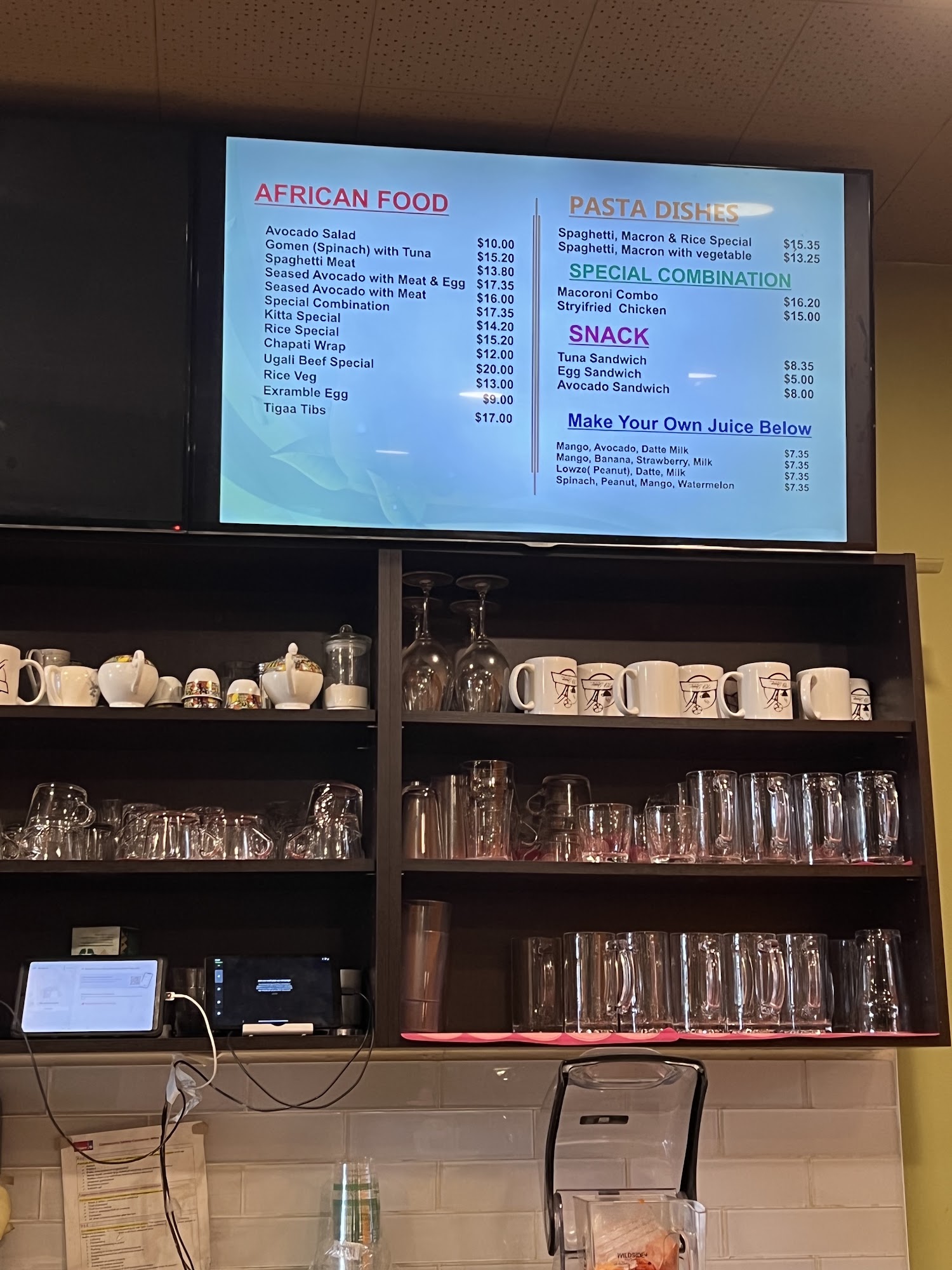 TG Juice Bar & Breakfast Menu