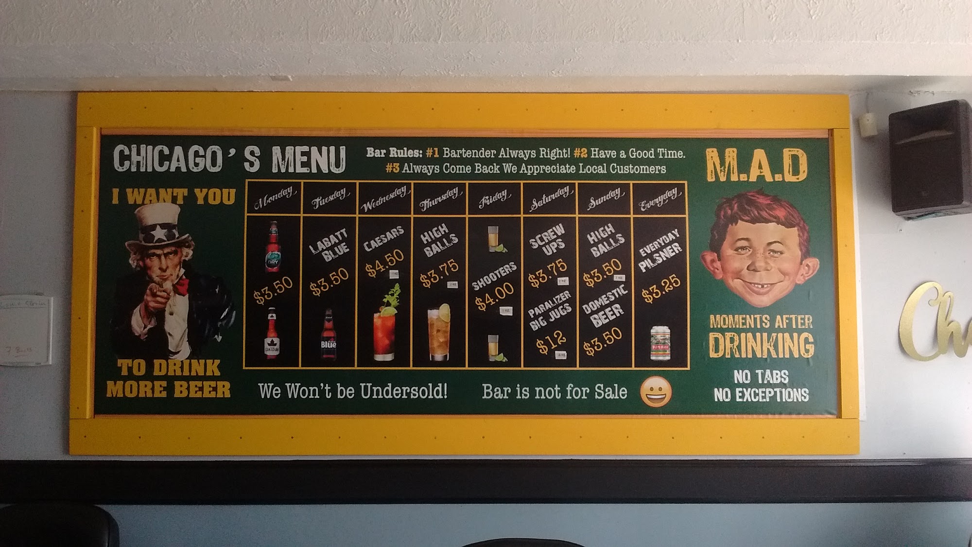 Chicago's Pub & Grill Menu