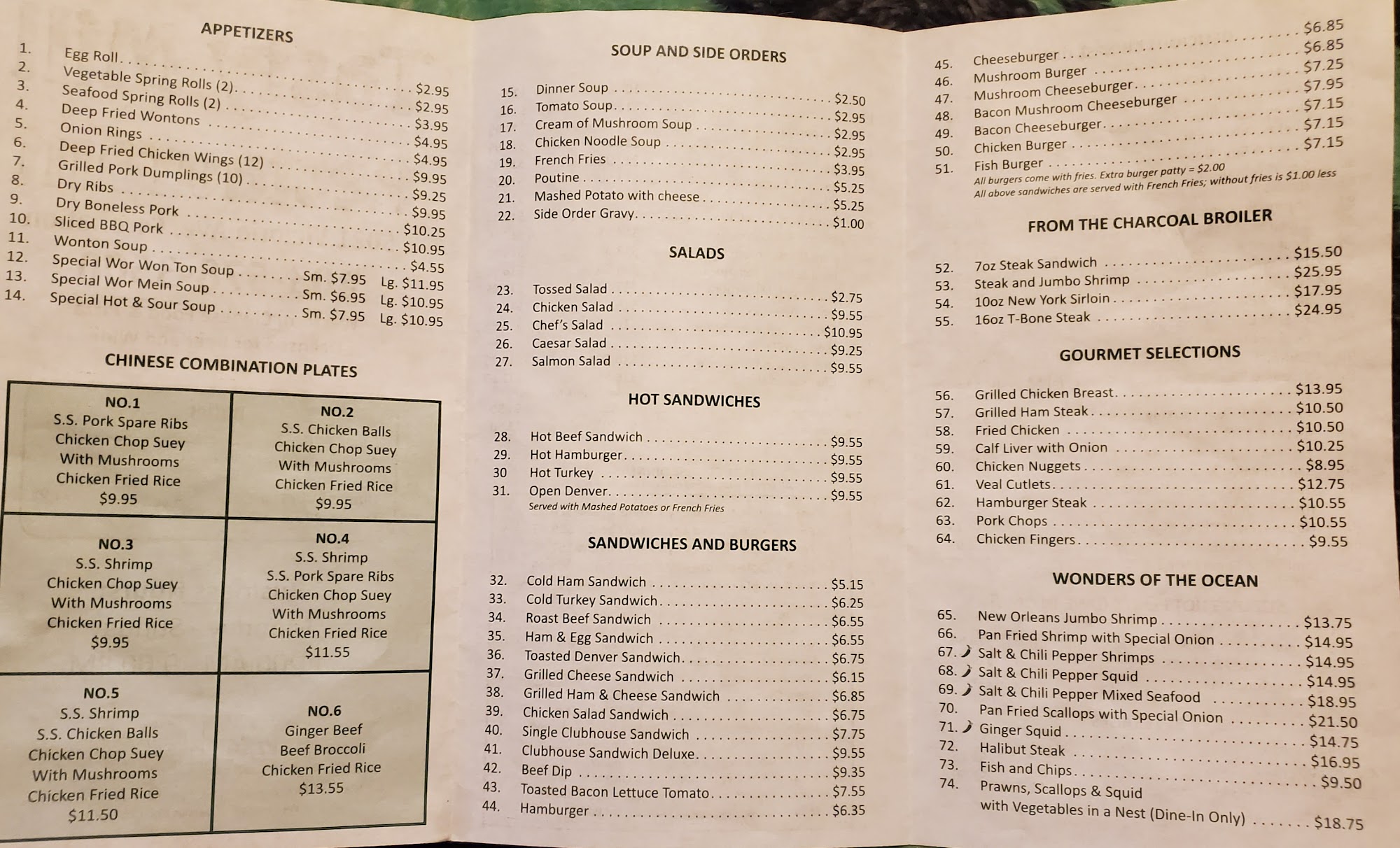 Tasty Mill Restaurant & Lounge Menu