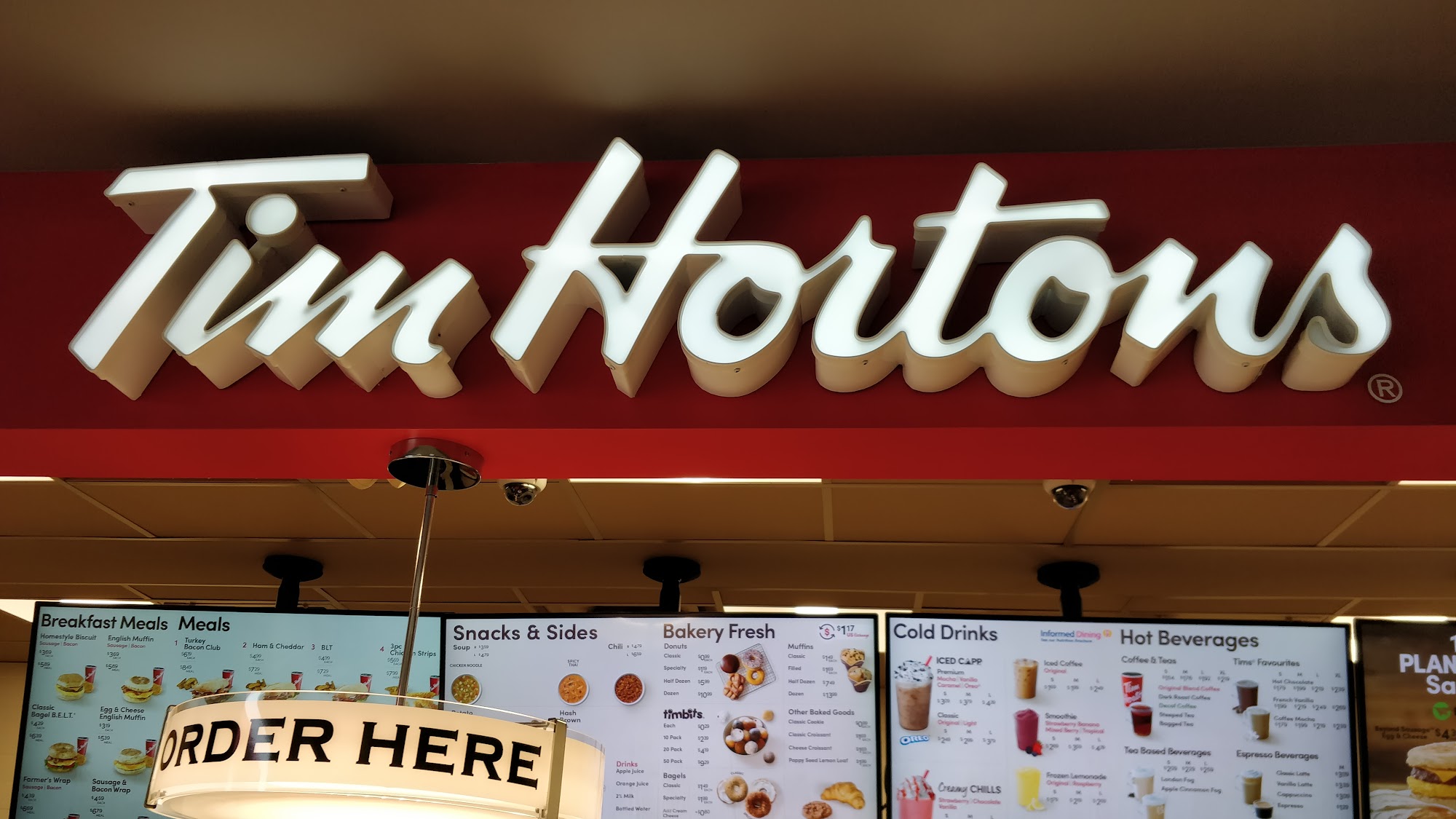 Tim Hortons Menu