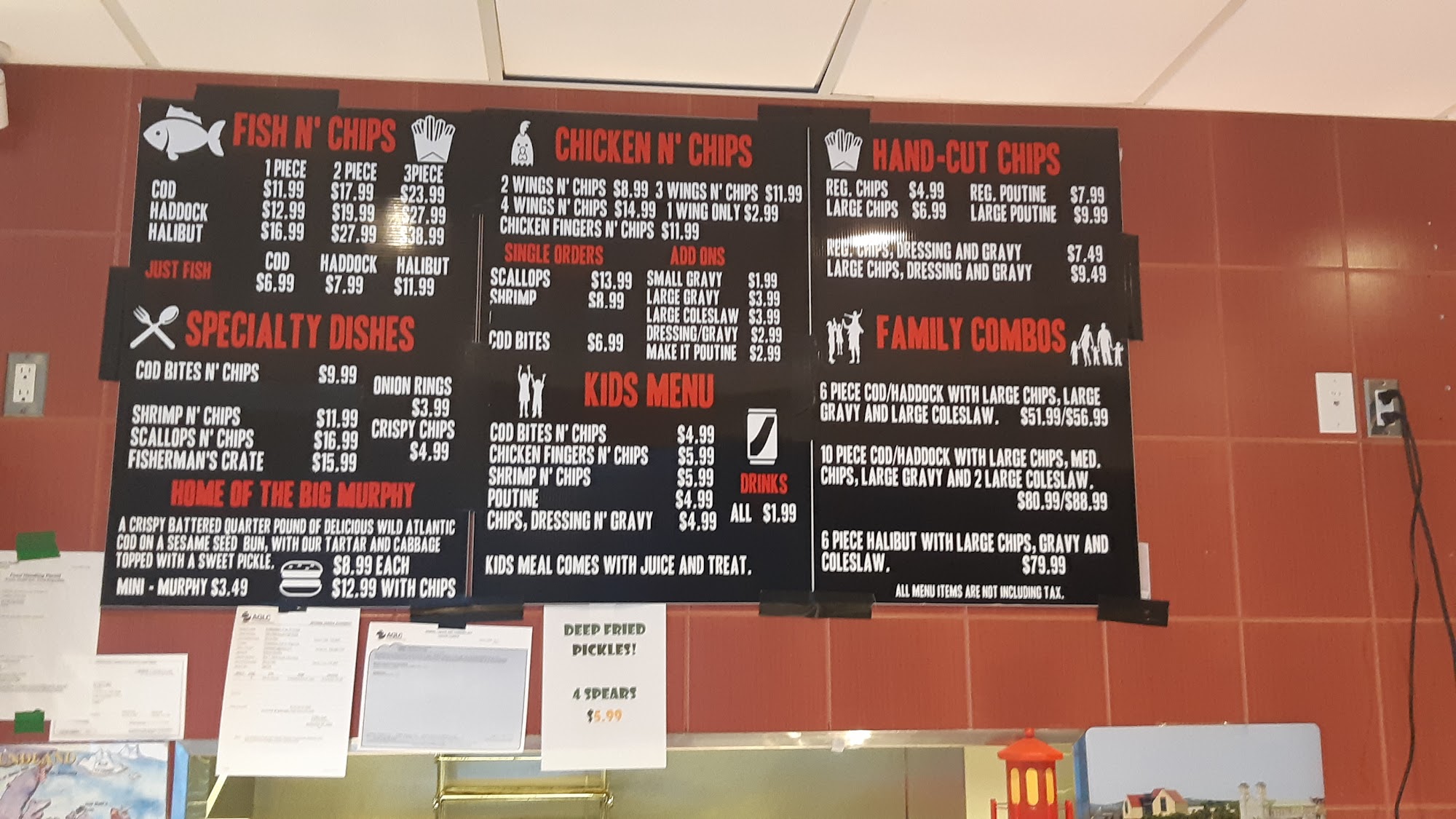 Codfadder’s Chippy Menu