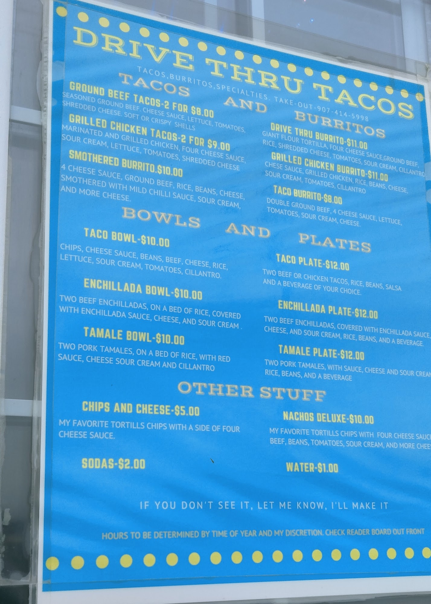 Taco Menu