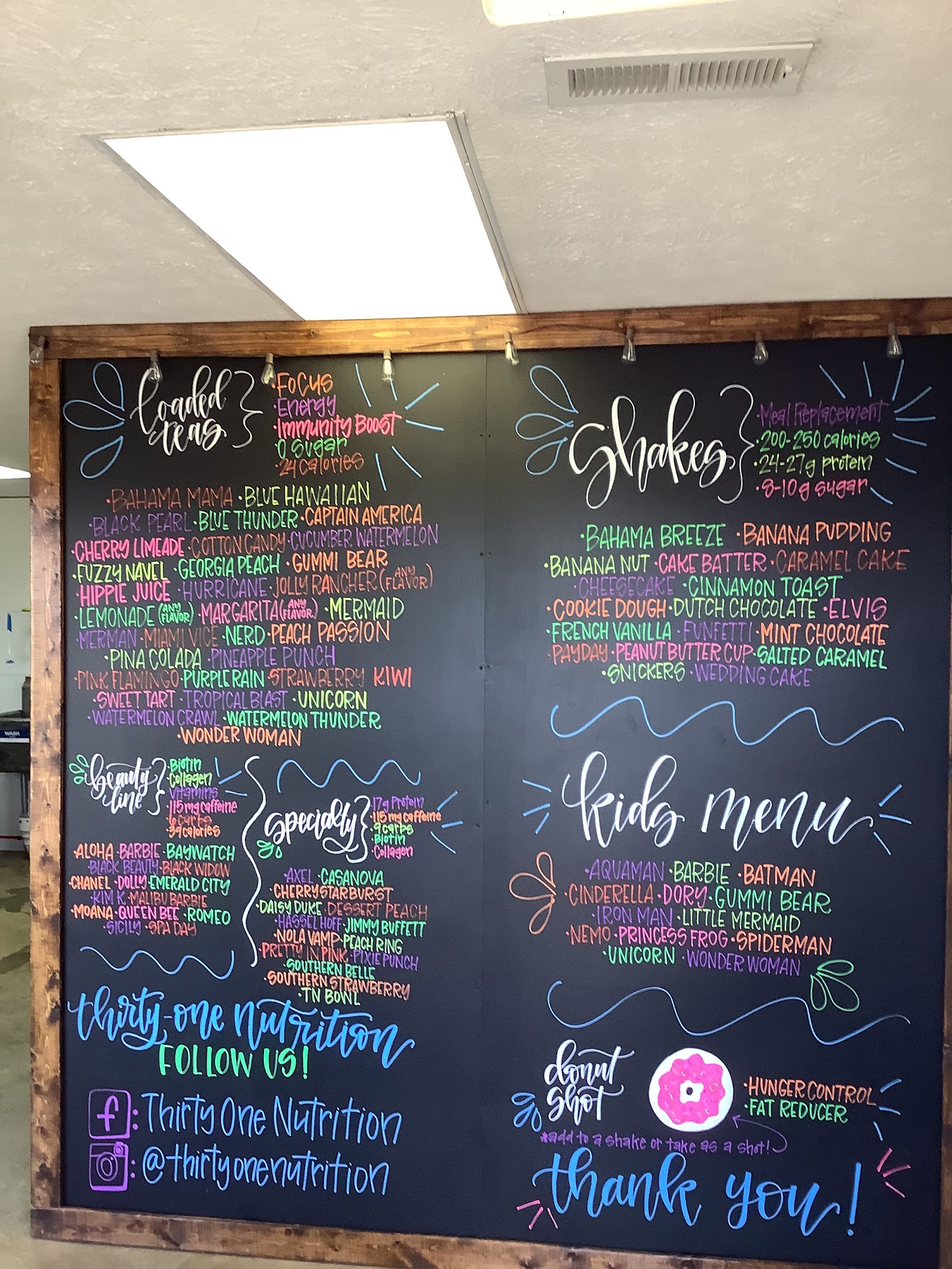 Herbalife Thirty One Nutrition Menu