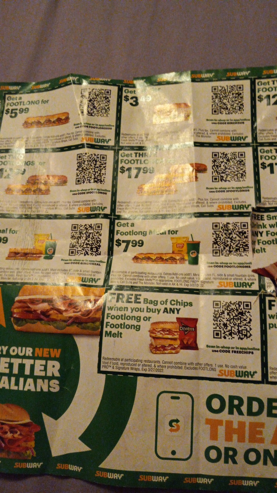 Subway Menu