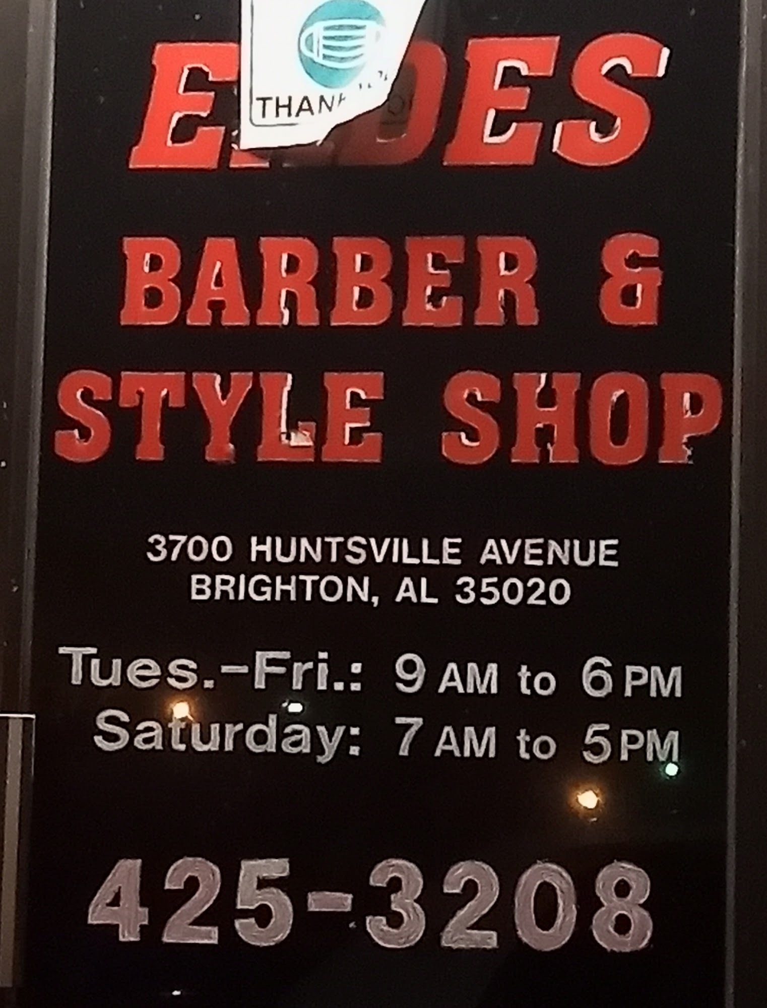 Eades Barber & Style 3700 Huntsville Ave, Brighton Alabama 35020