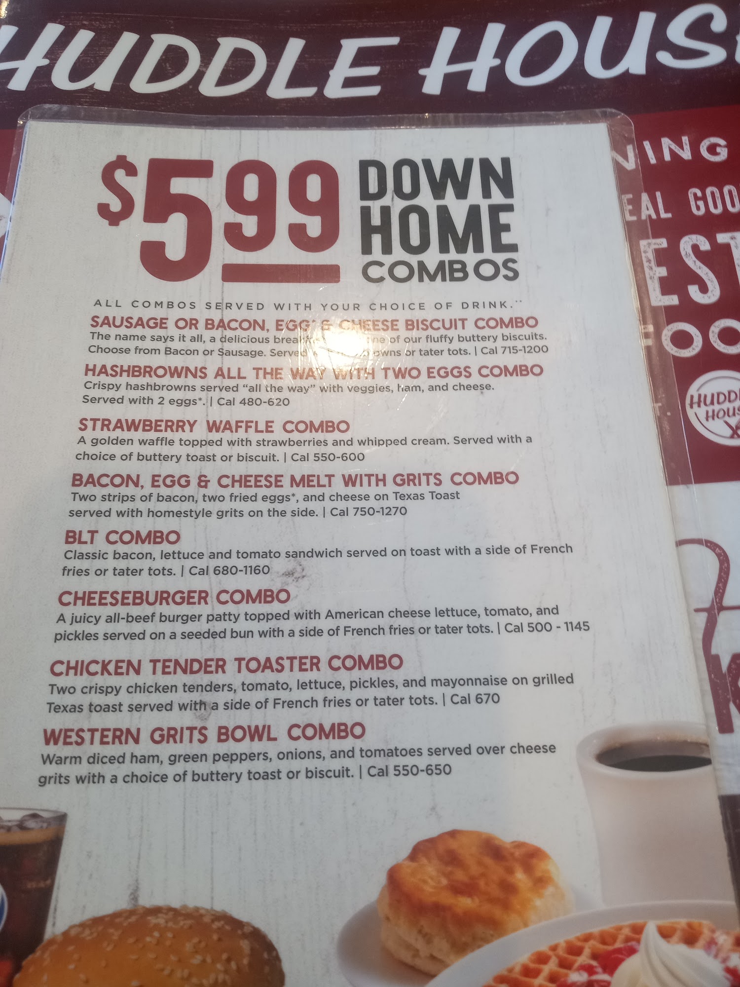 Huddle House Menu