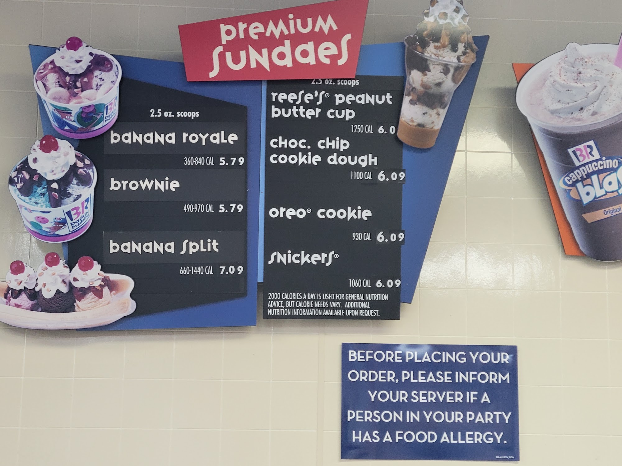 Baskin-Robbins Menu