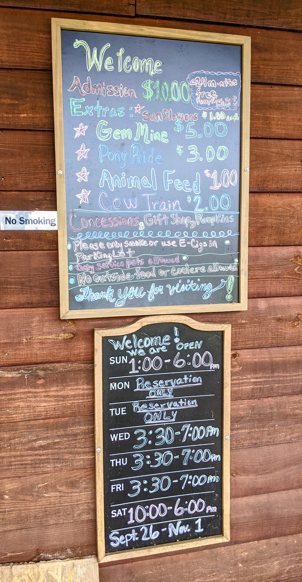 Isbell's Pumpkin Farm Menu