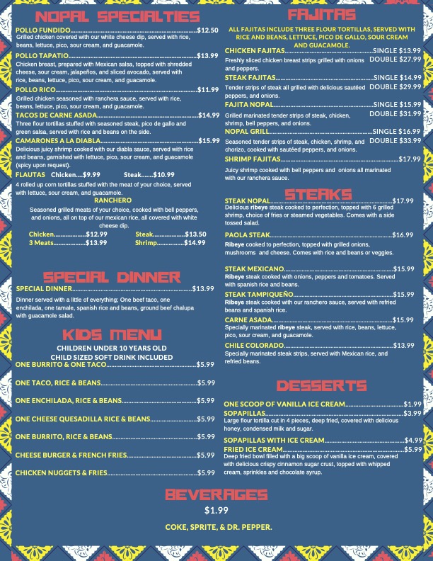 Nopal Mexican Restaurant, England Menu, Reviews (43), Photos