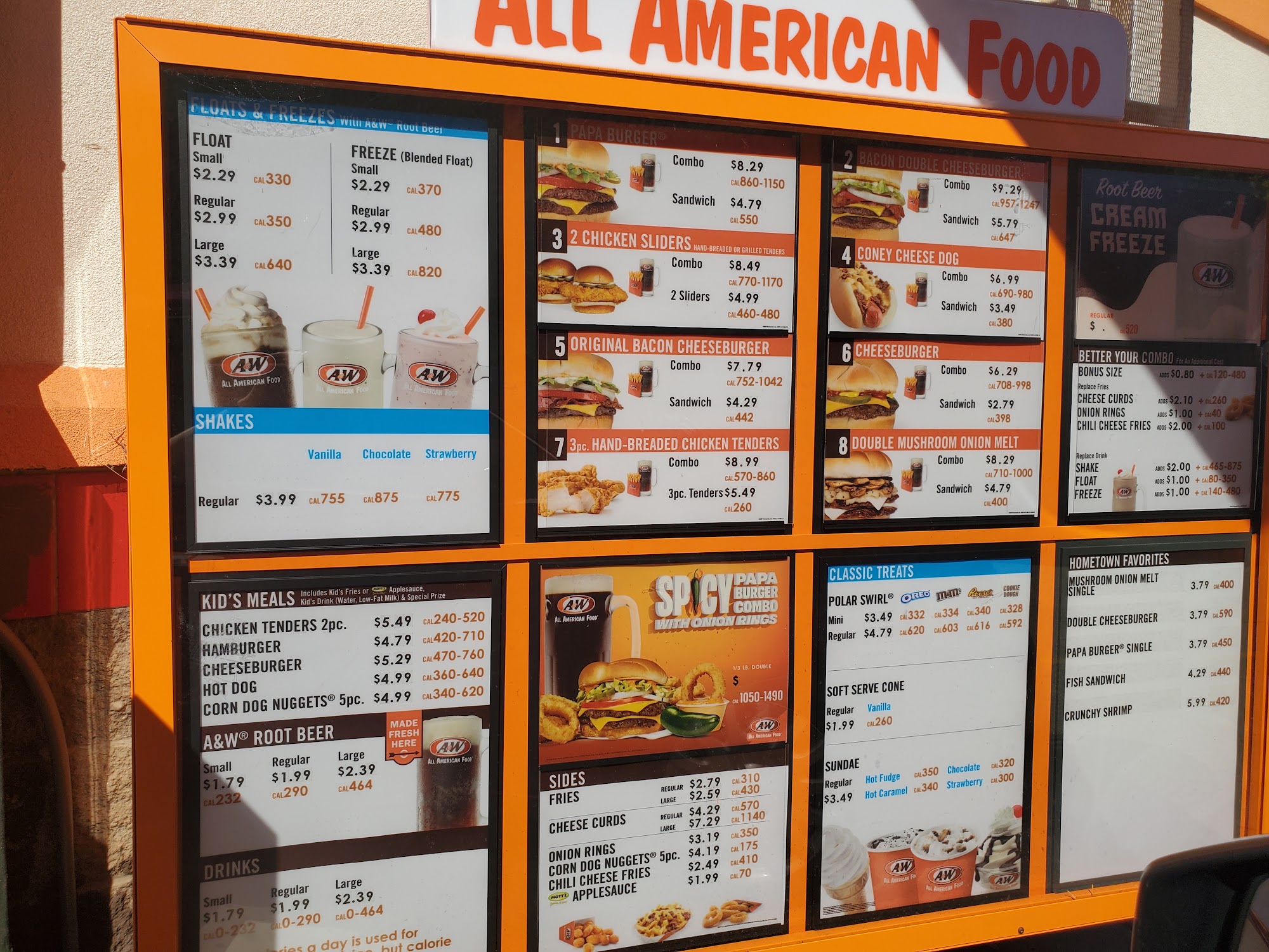 A&W Restaurants Menu