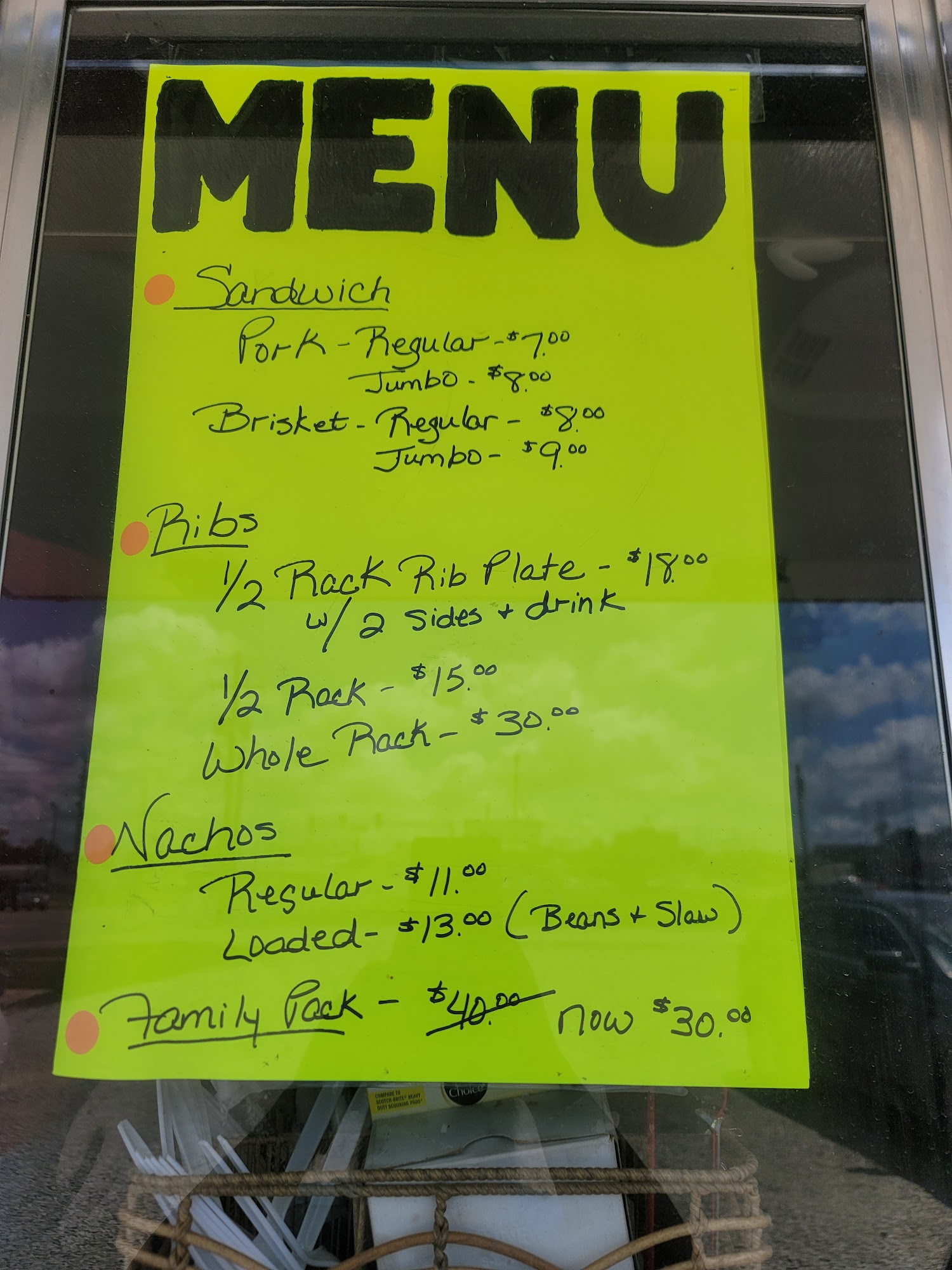 Open Range BBQ - Food Truck Menu