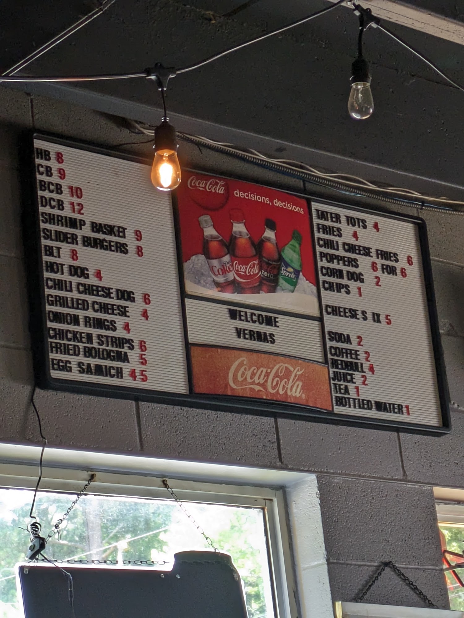 Verna’s Bar and Grill Menu