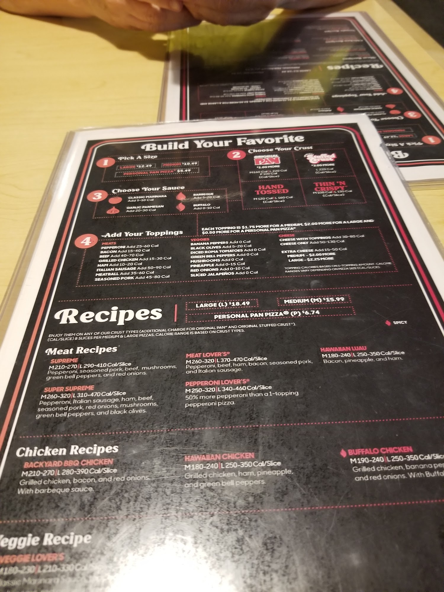 Pizza Hut Menu