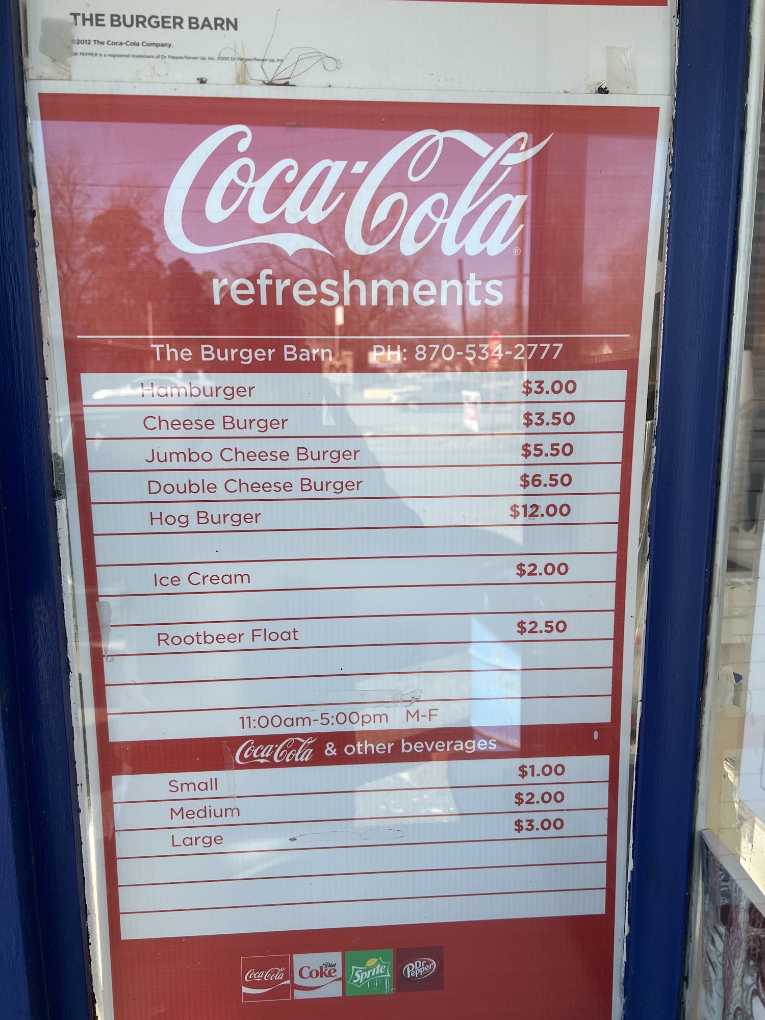 The Burger Barn Menu