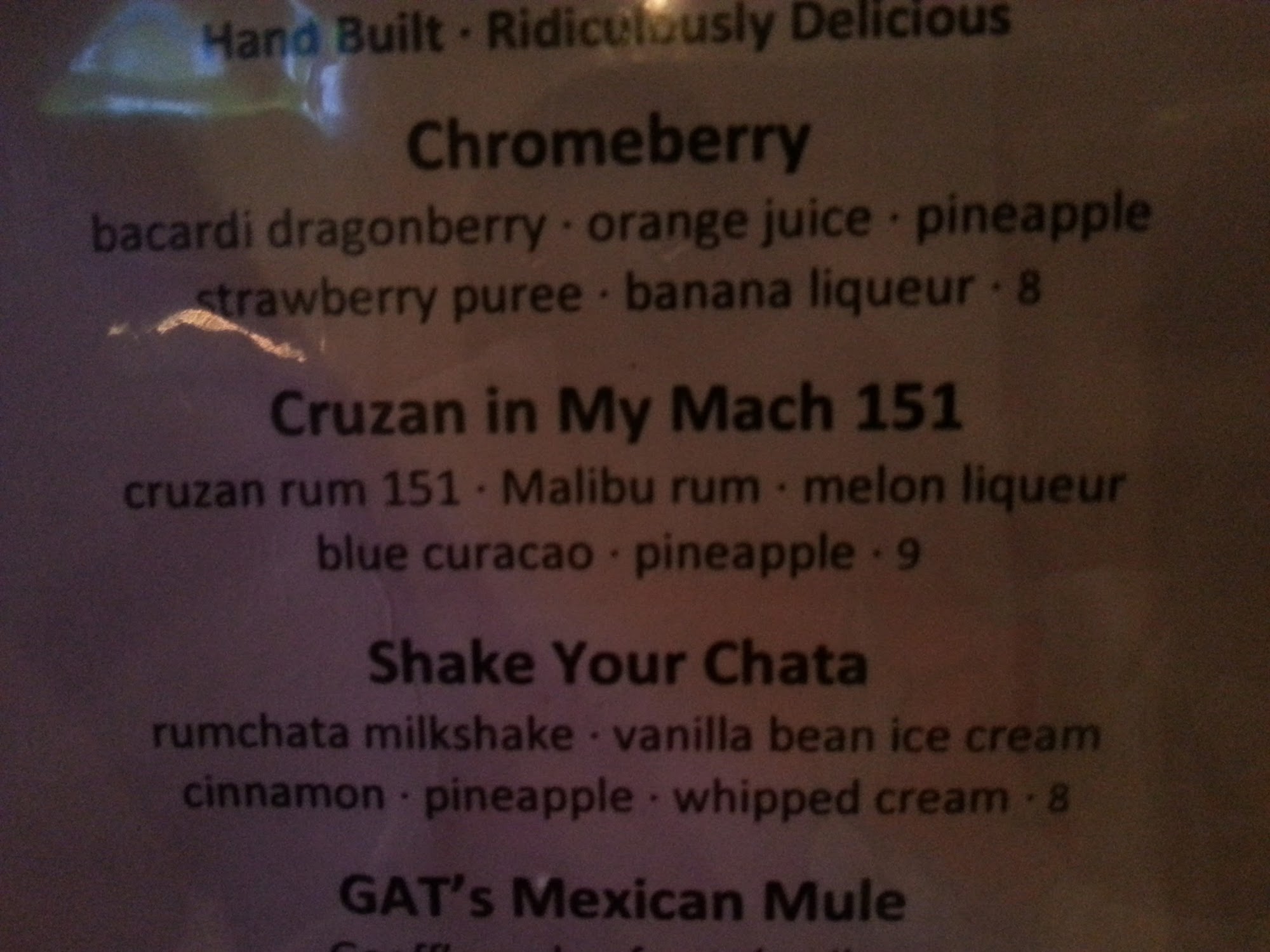 Sir Veza's Taco Garage - Chandler Mall Menu