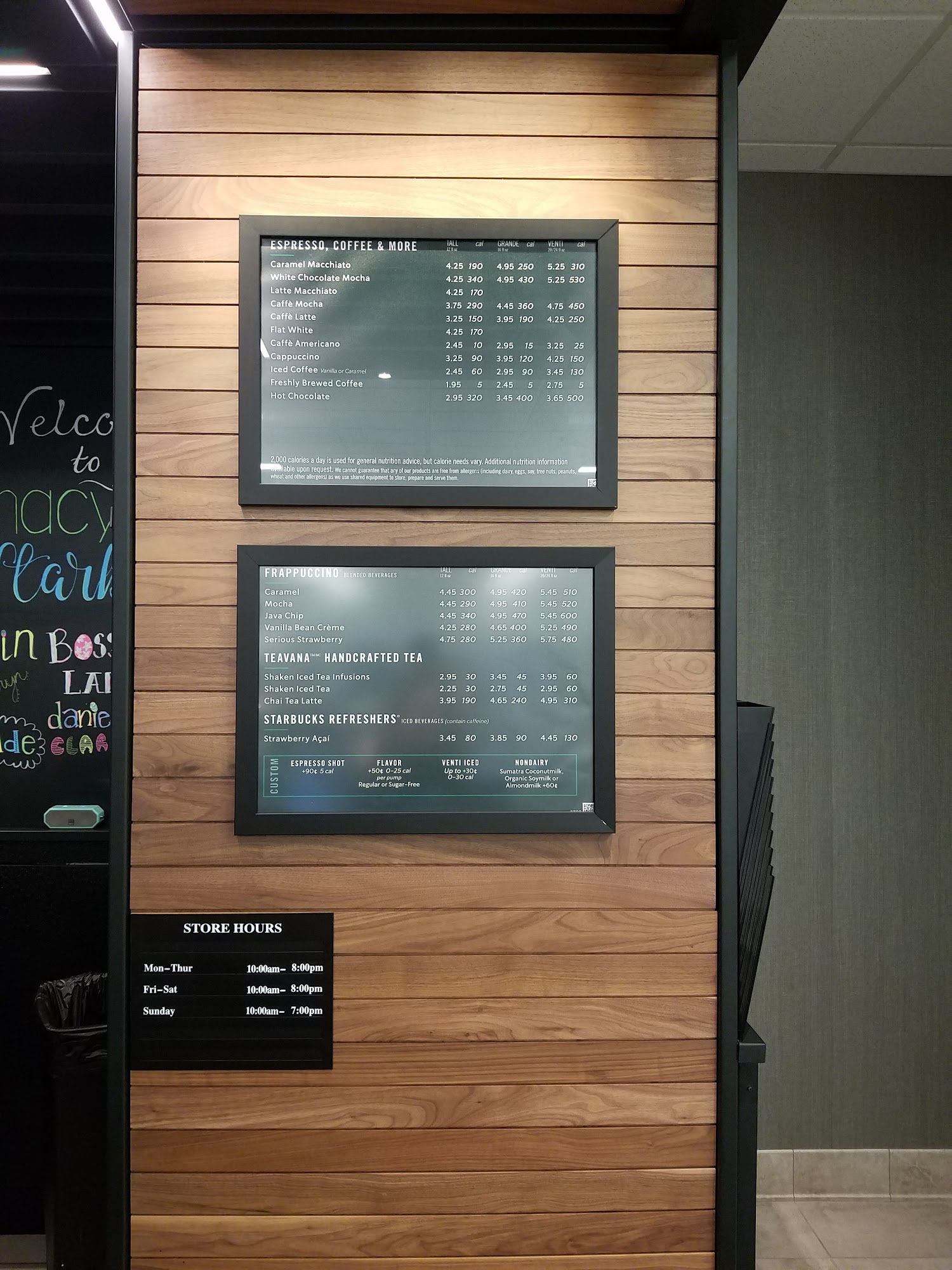 Starbucks Menu