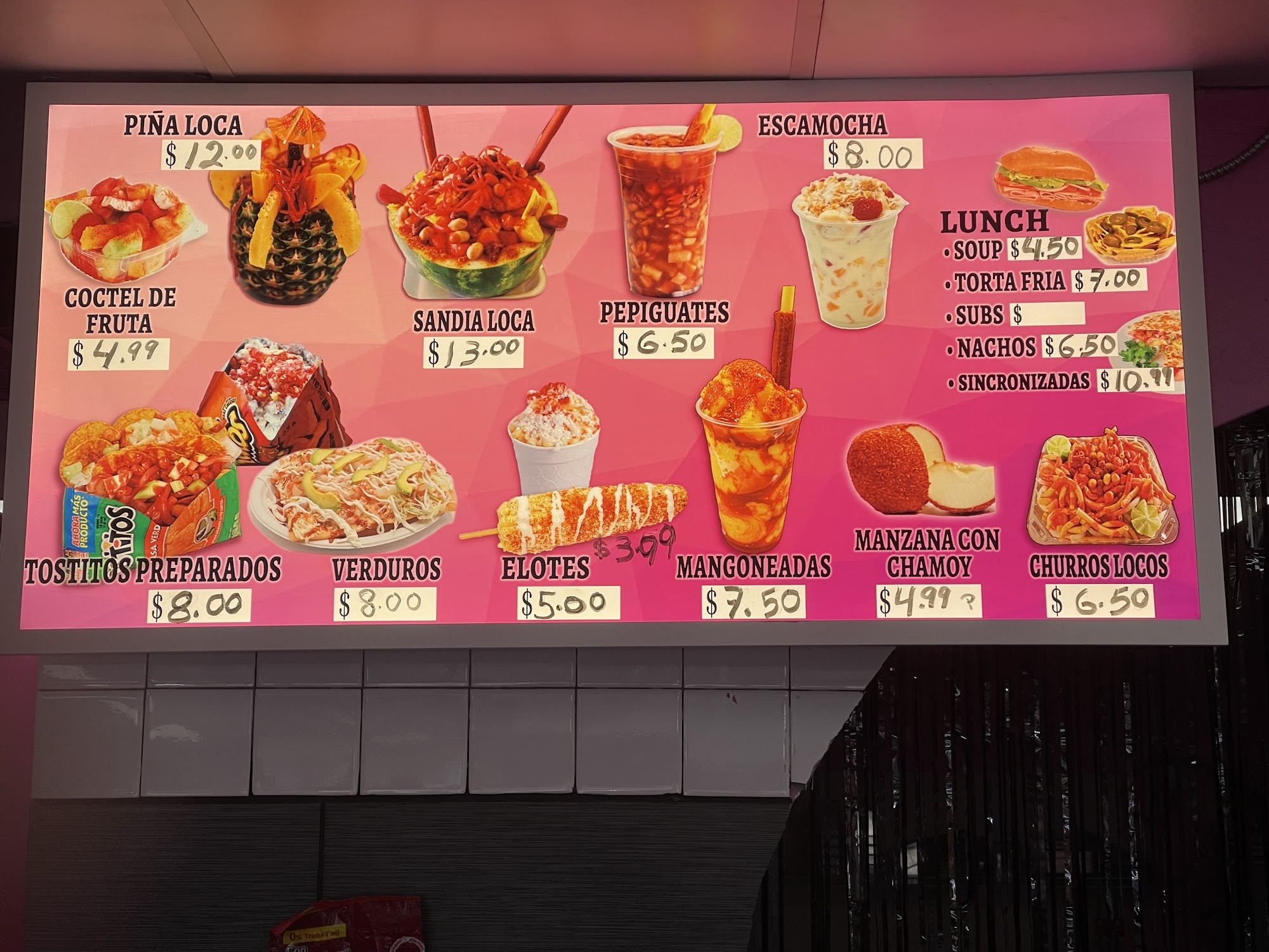 La delicia ice cream Menu
