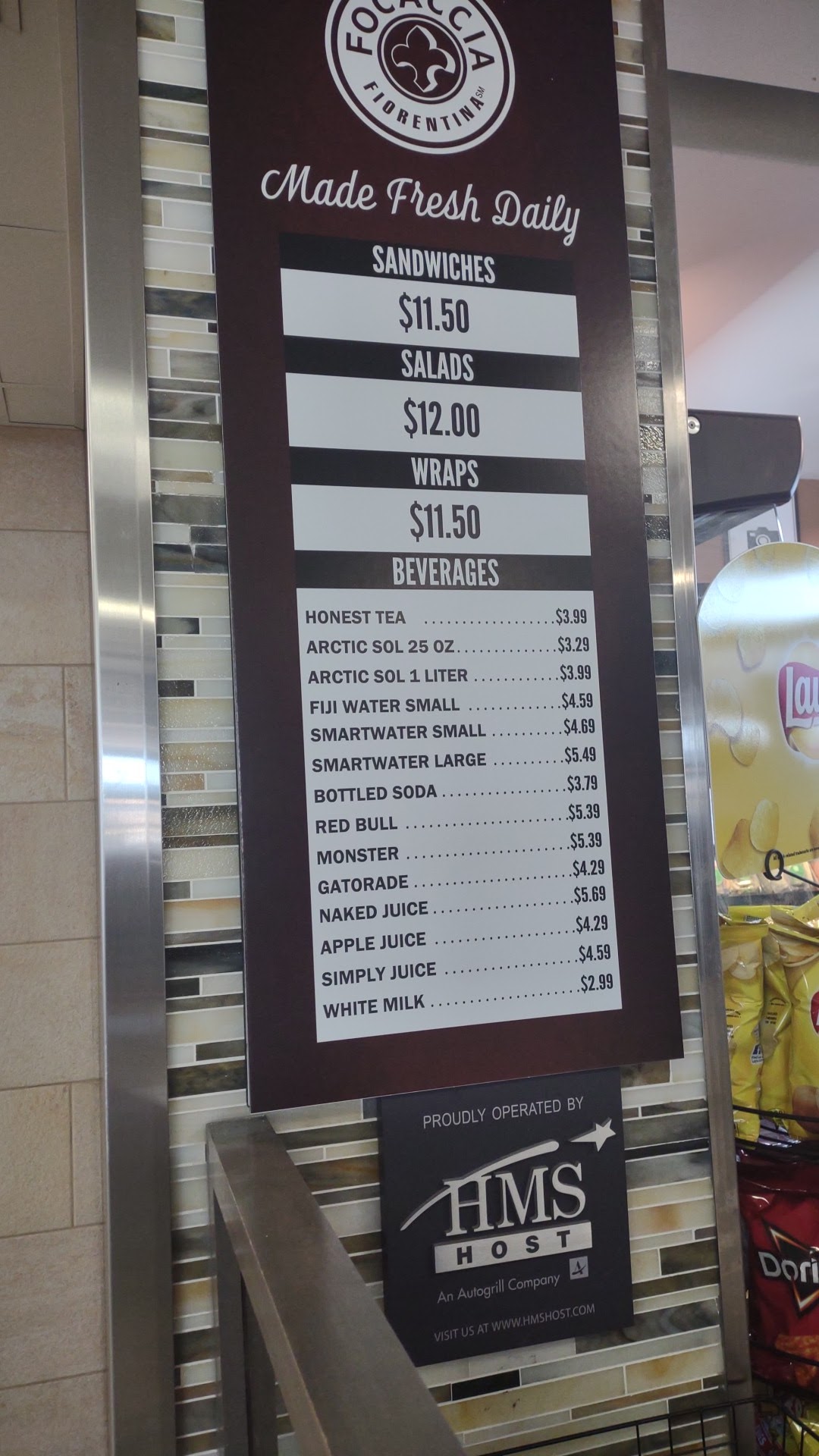 Focaccia Fiorentina Menu