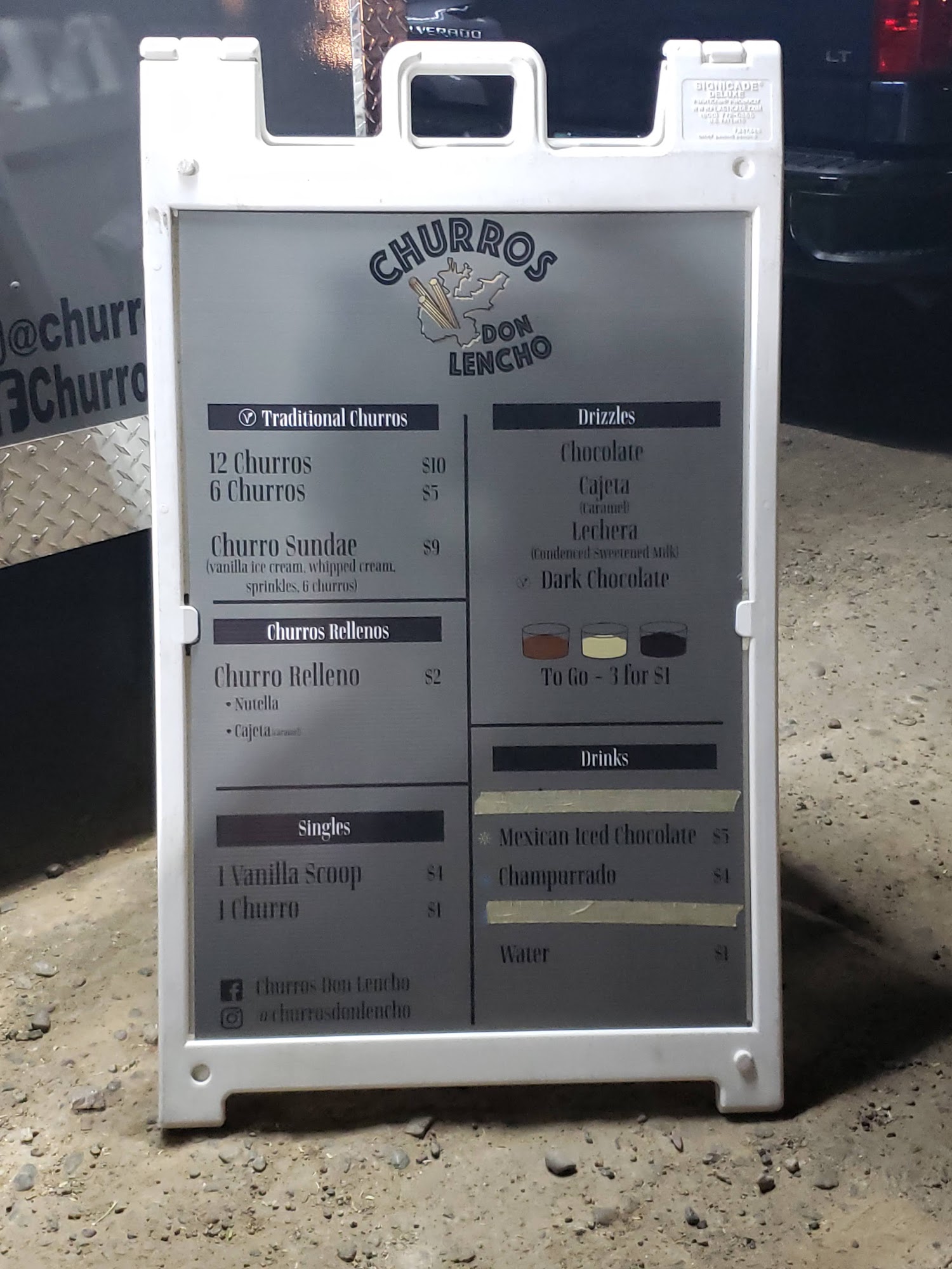 Churros don Lencho Menu