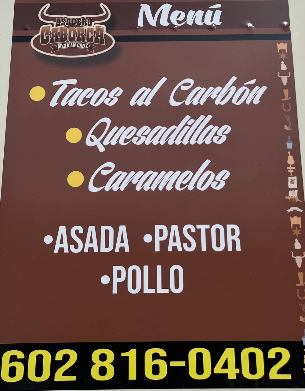 Asadero Caborca Mexican Grill Menu