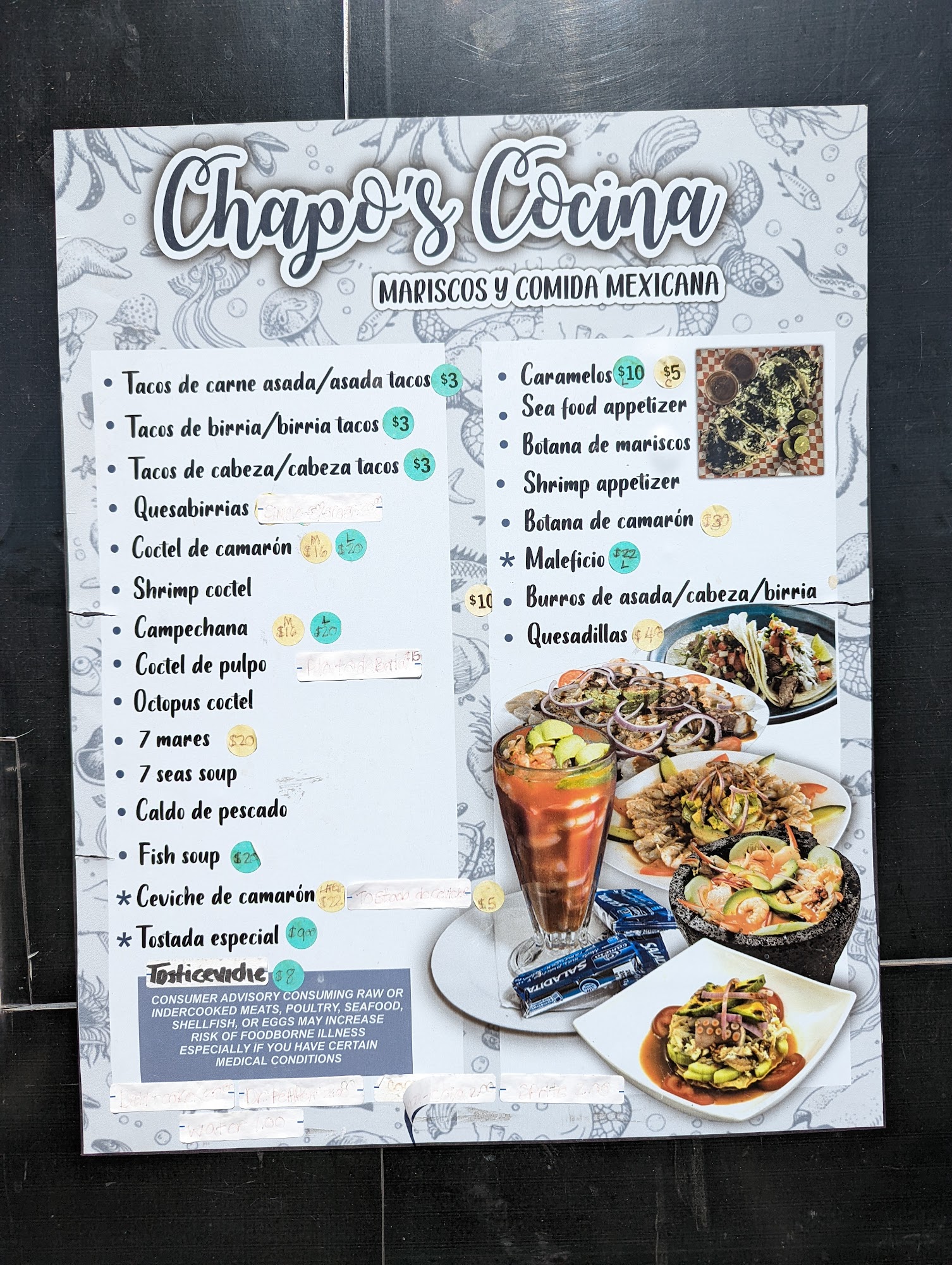 Chapo’s cocina Menu
