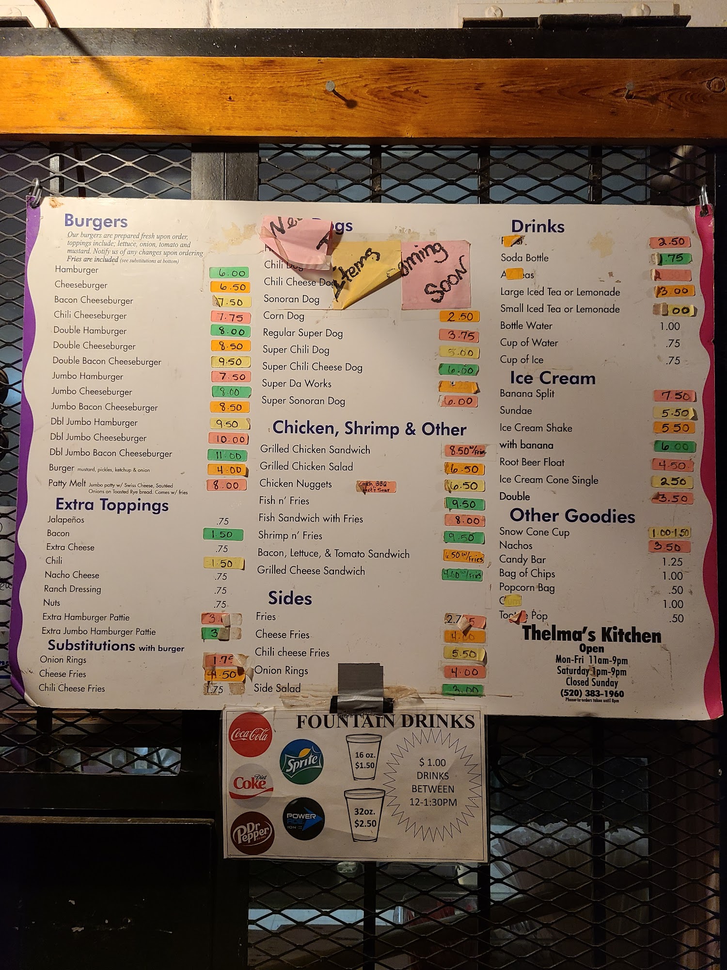 Thelma's Café Menu