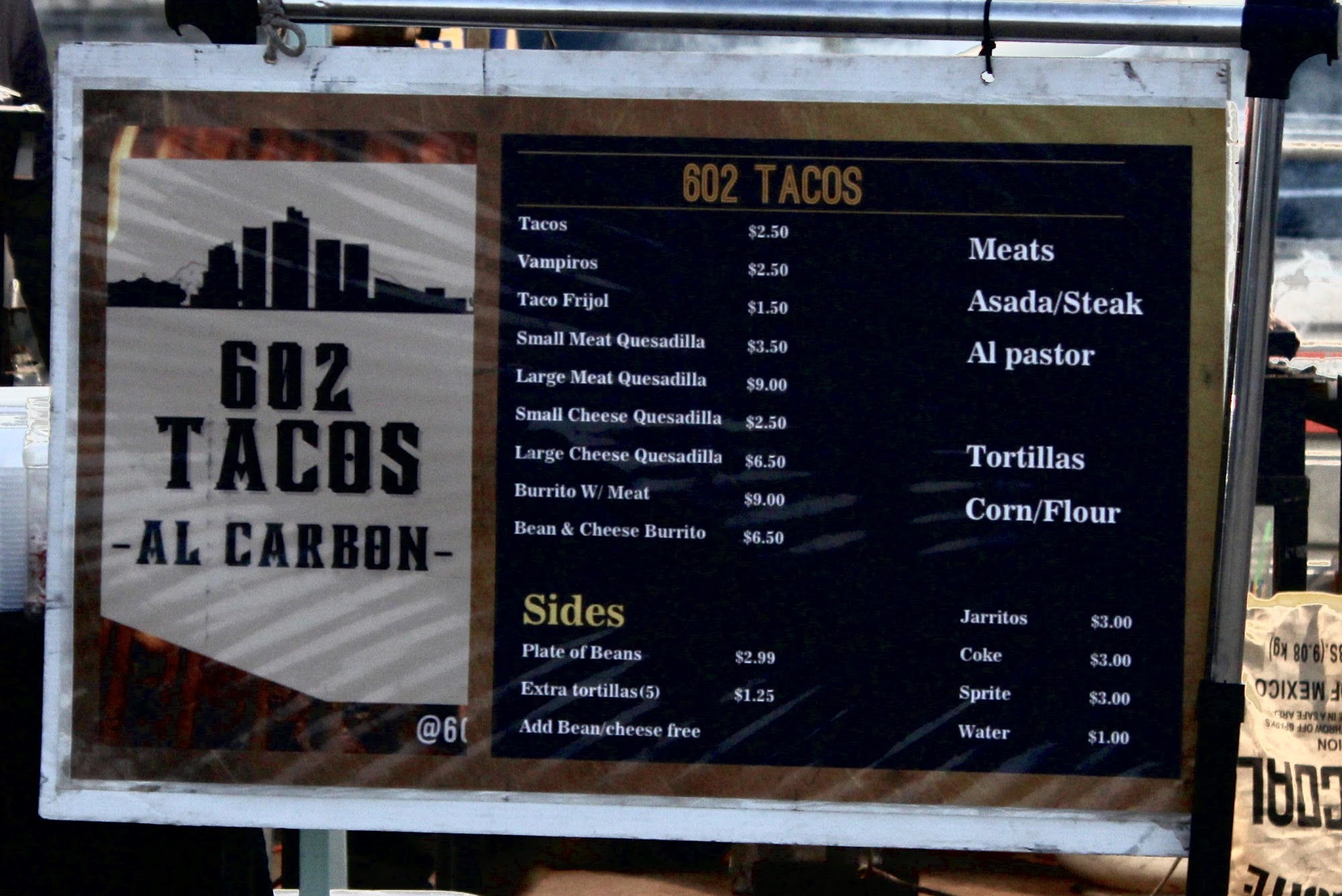 602 Tacos Menu