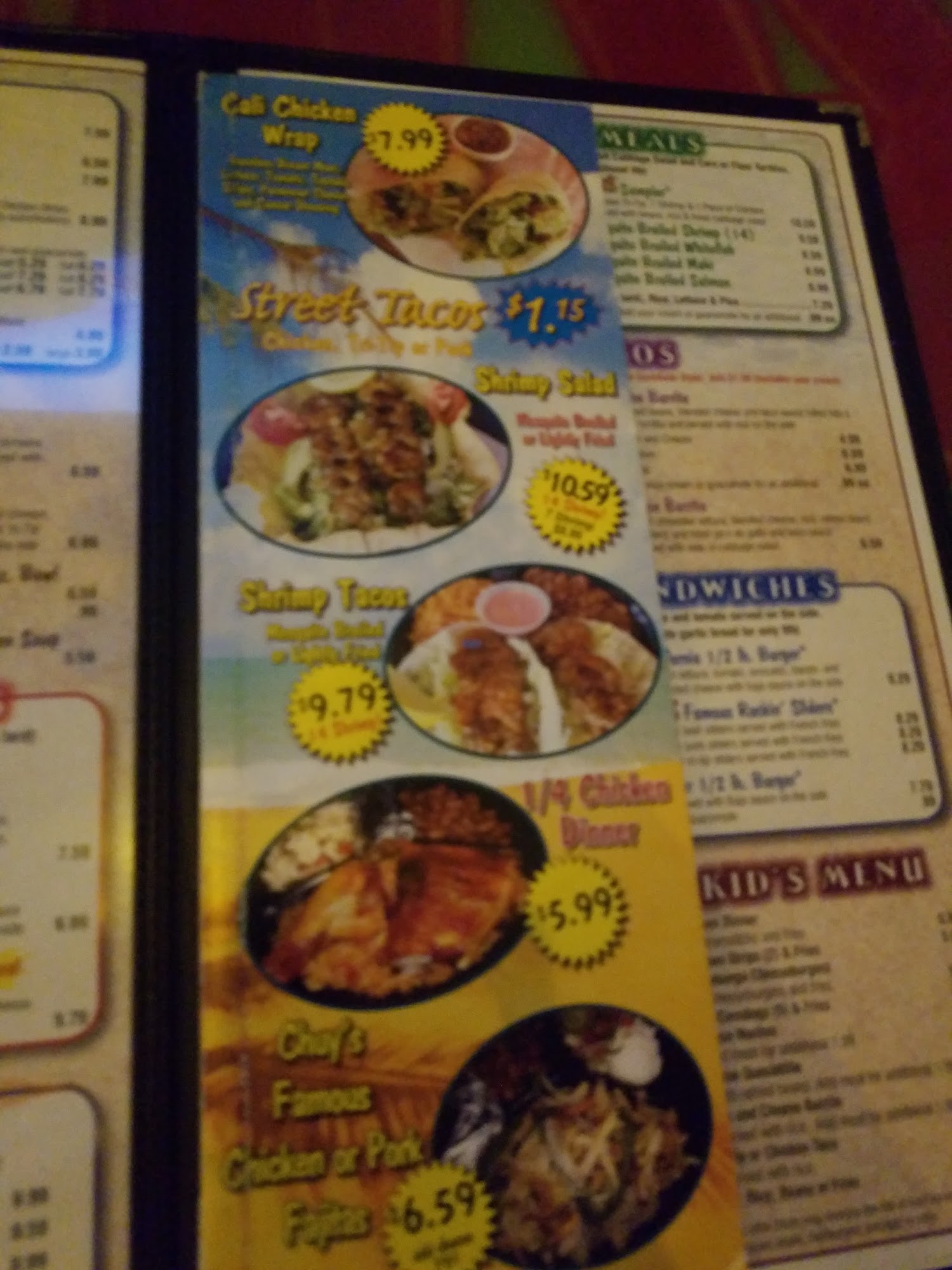 Chuy's Mesquite Broiler - Valencia Menu