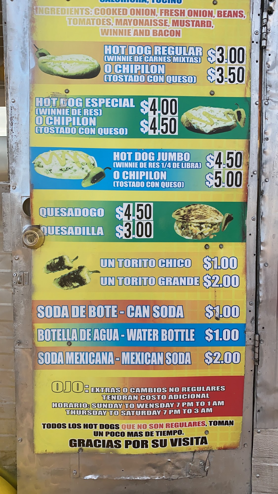 SUPER HOT-DOG'S OBREGON Menu