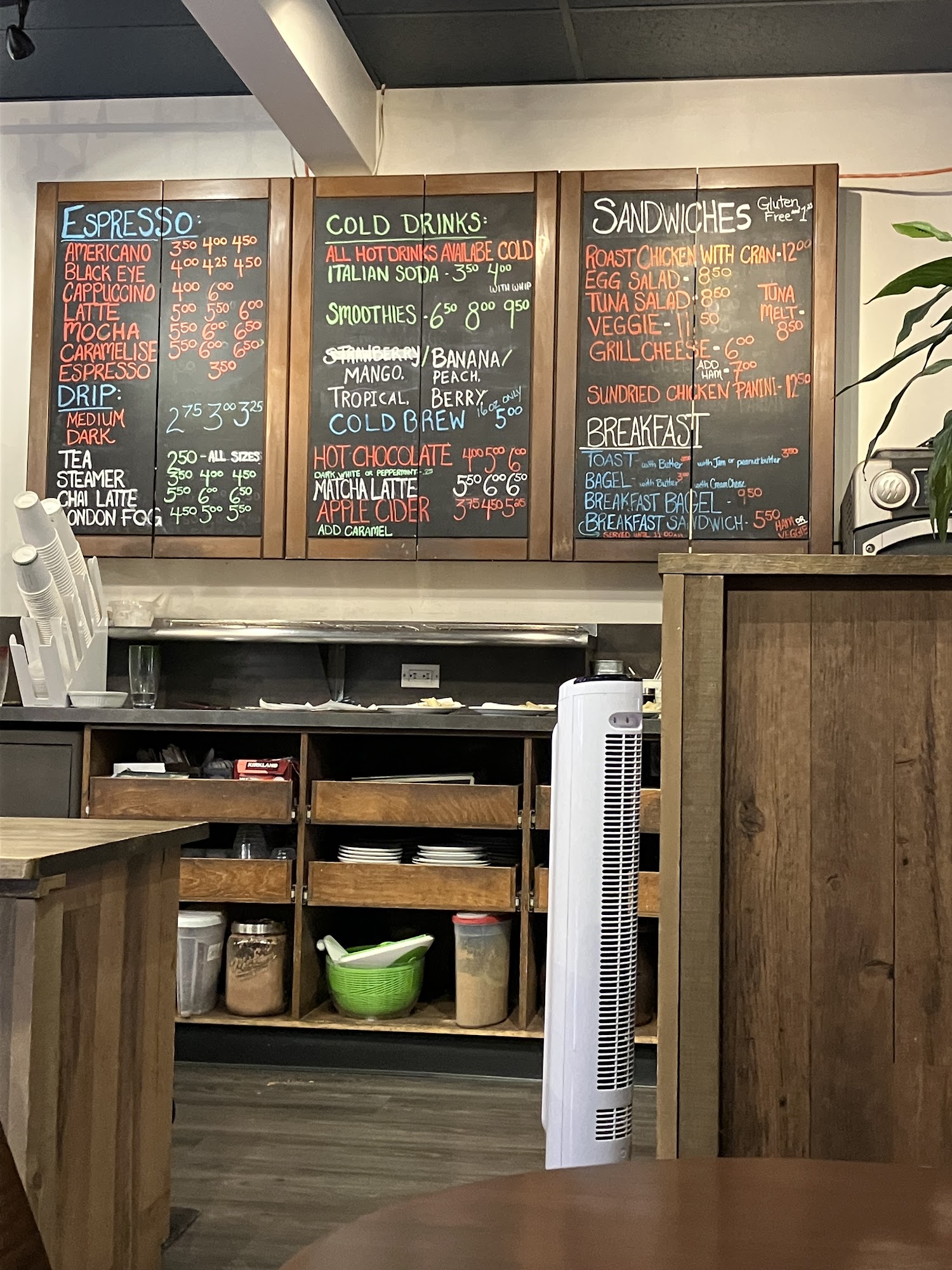 Footless Rooster Coffee Menu