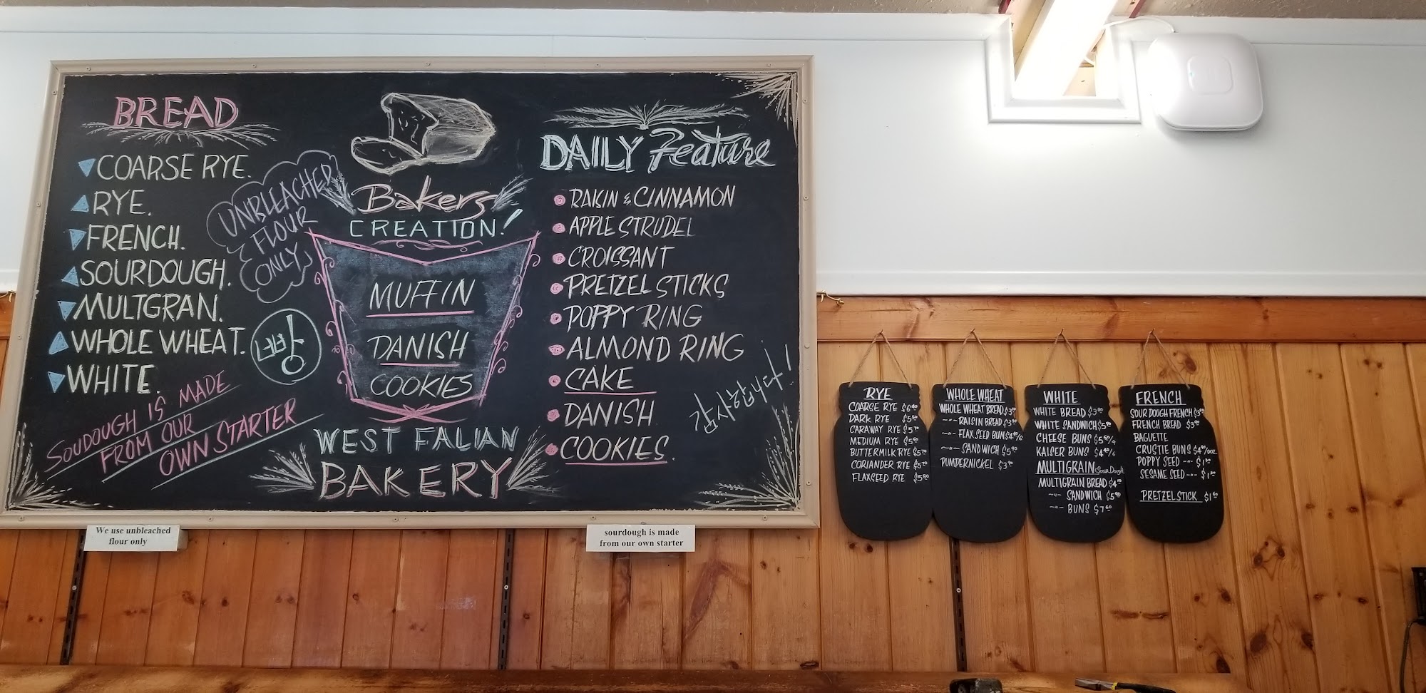 Westfalian Bakery Cafe Menu