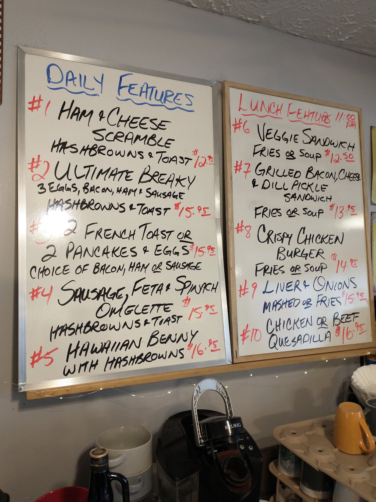 Kirstens Hideout Café Menu