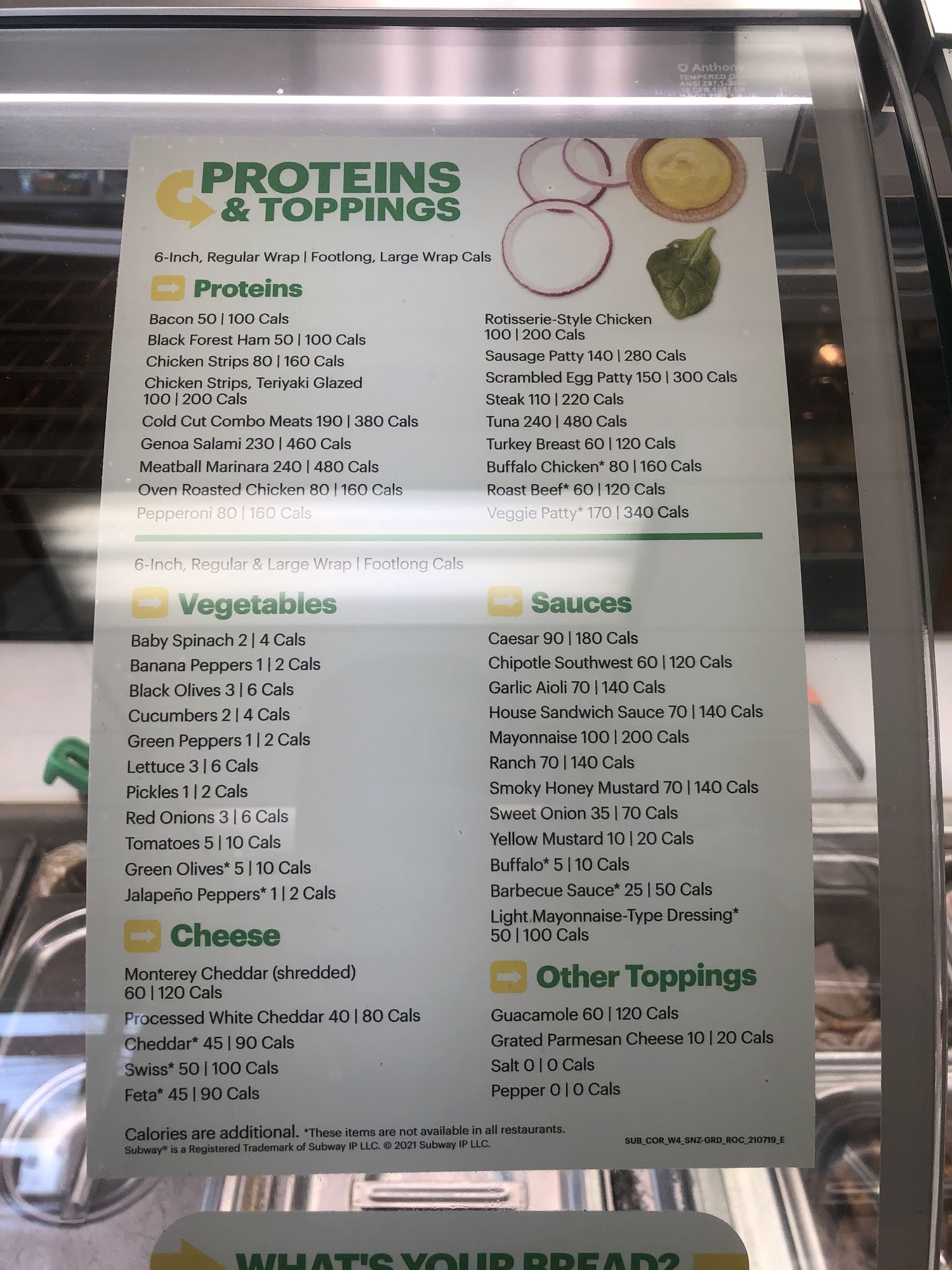Subway Menu