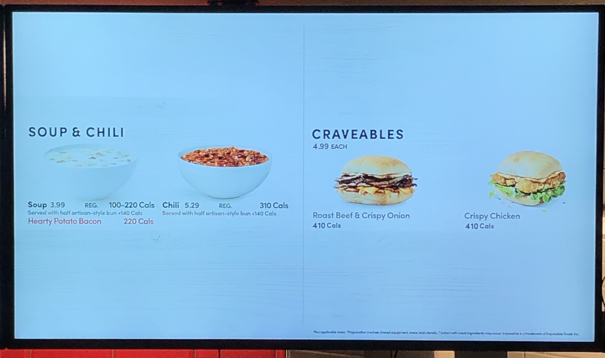 Tim Hortons Menu