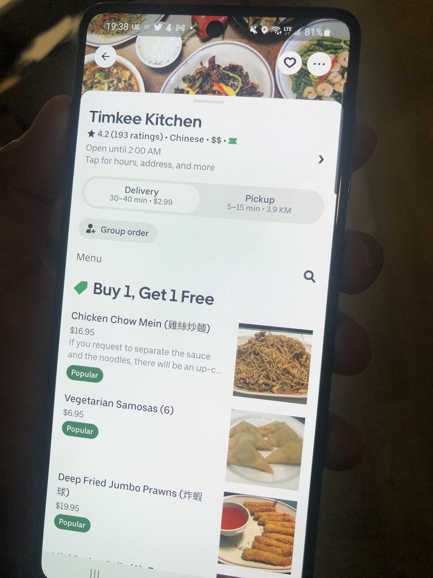 Tim Kee Kitchen Cantonese & Szechuan Cuisine Menu