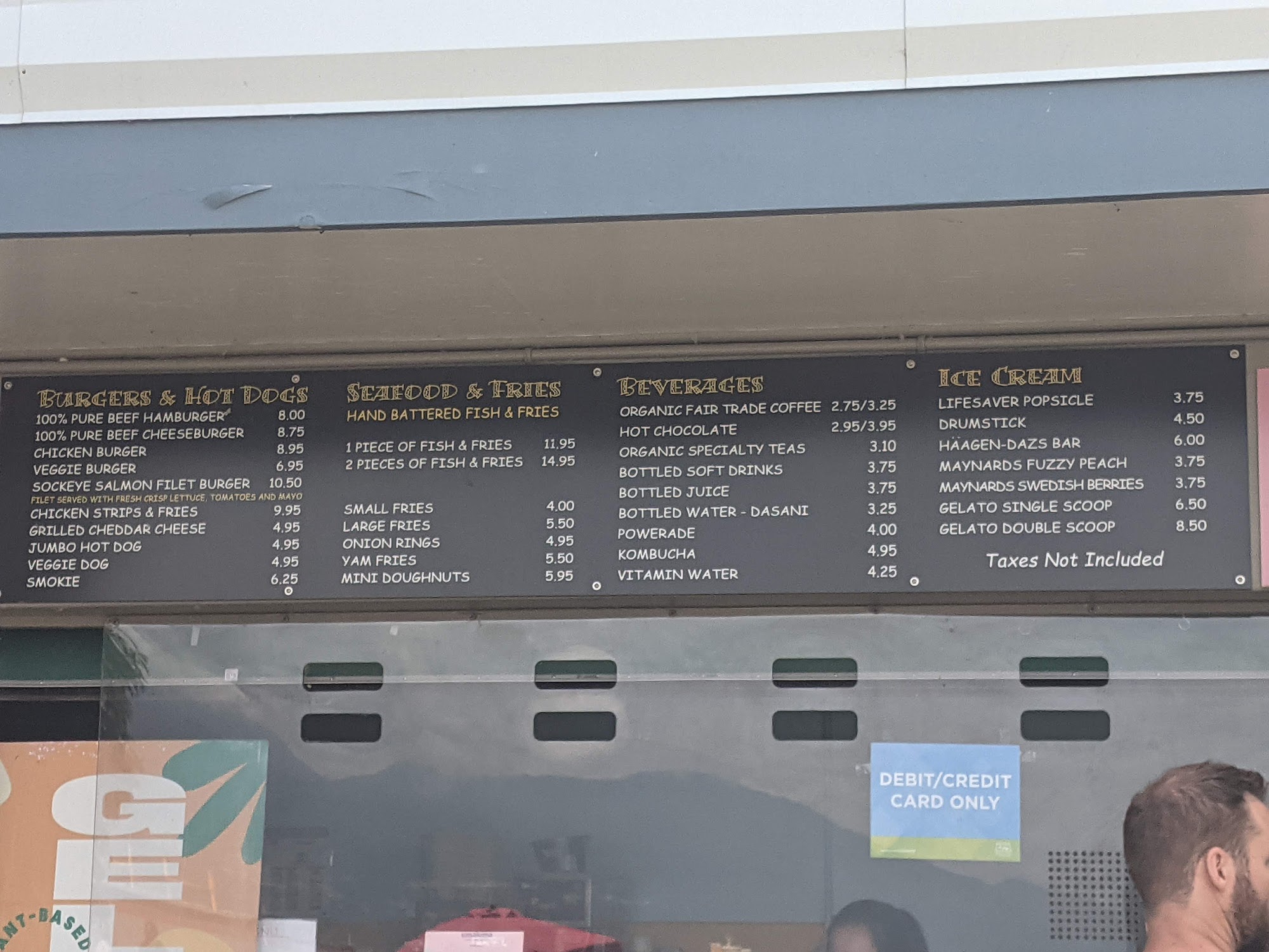 Jericho Beach Concession Menu