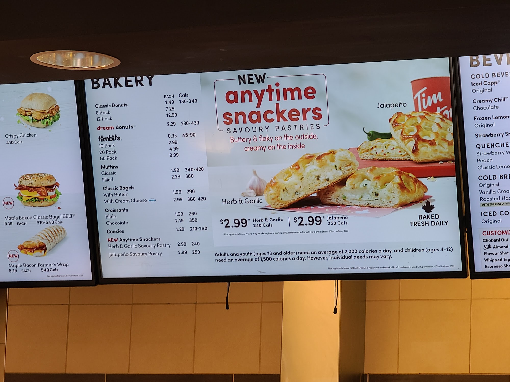Tim Hortons Menu