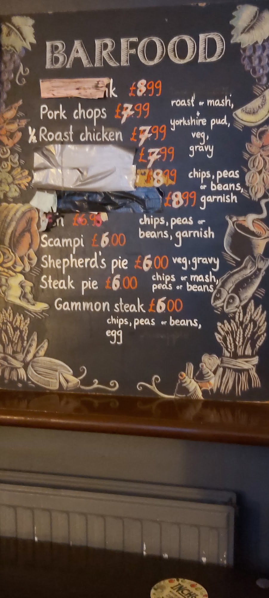 The Bird In Hand Menu