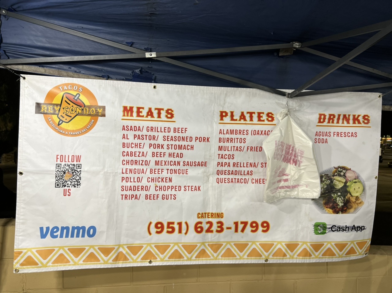 Tacos Rey condoy Menu