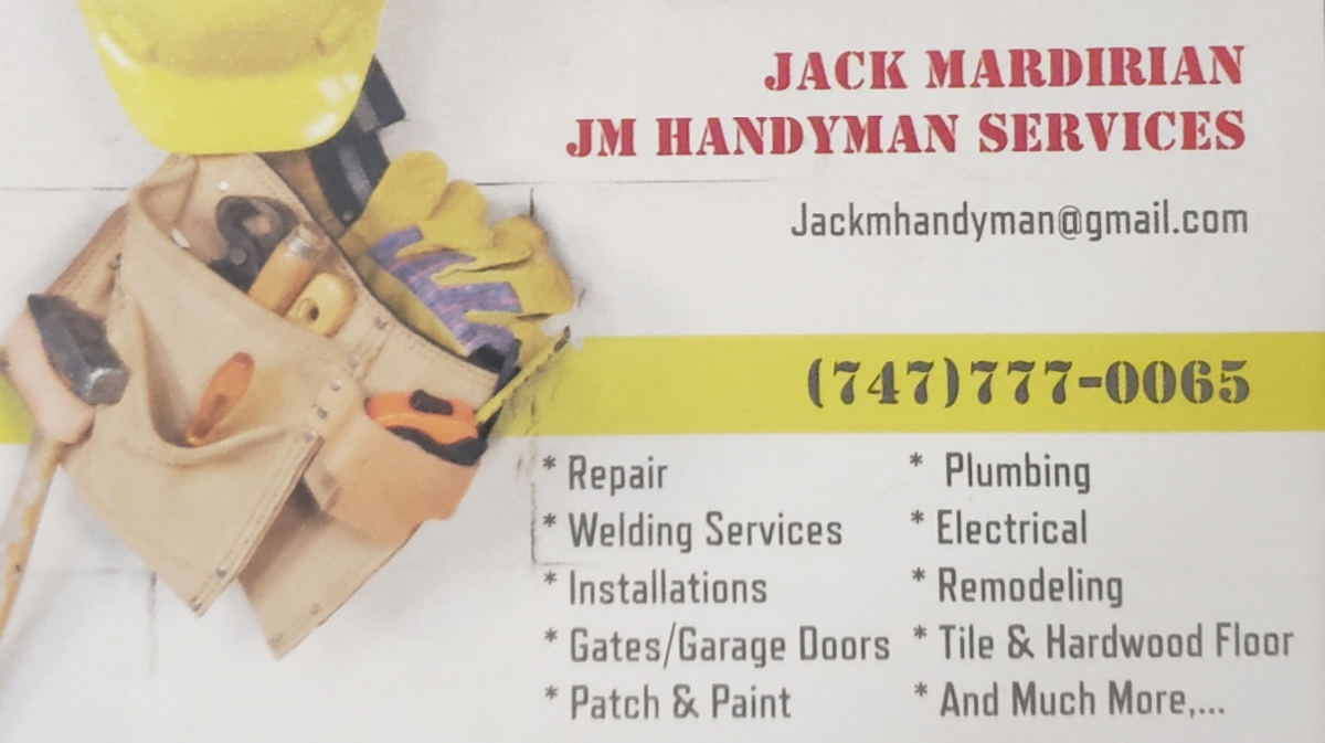 Jm handyman services 443 W Loma Alta Dr, Altadena California 91001