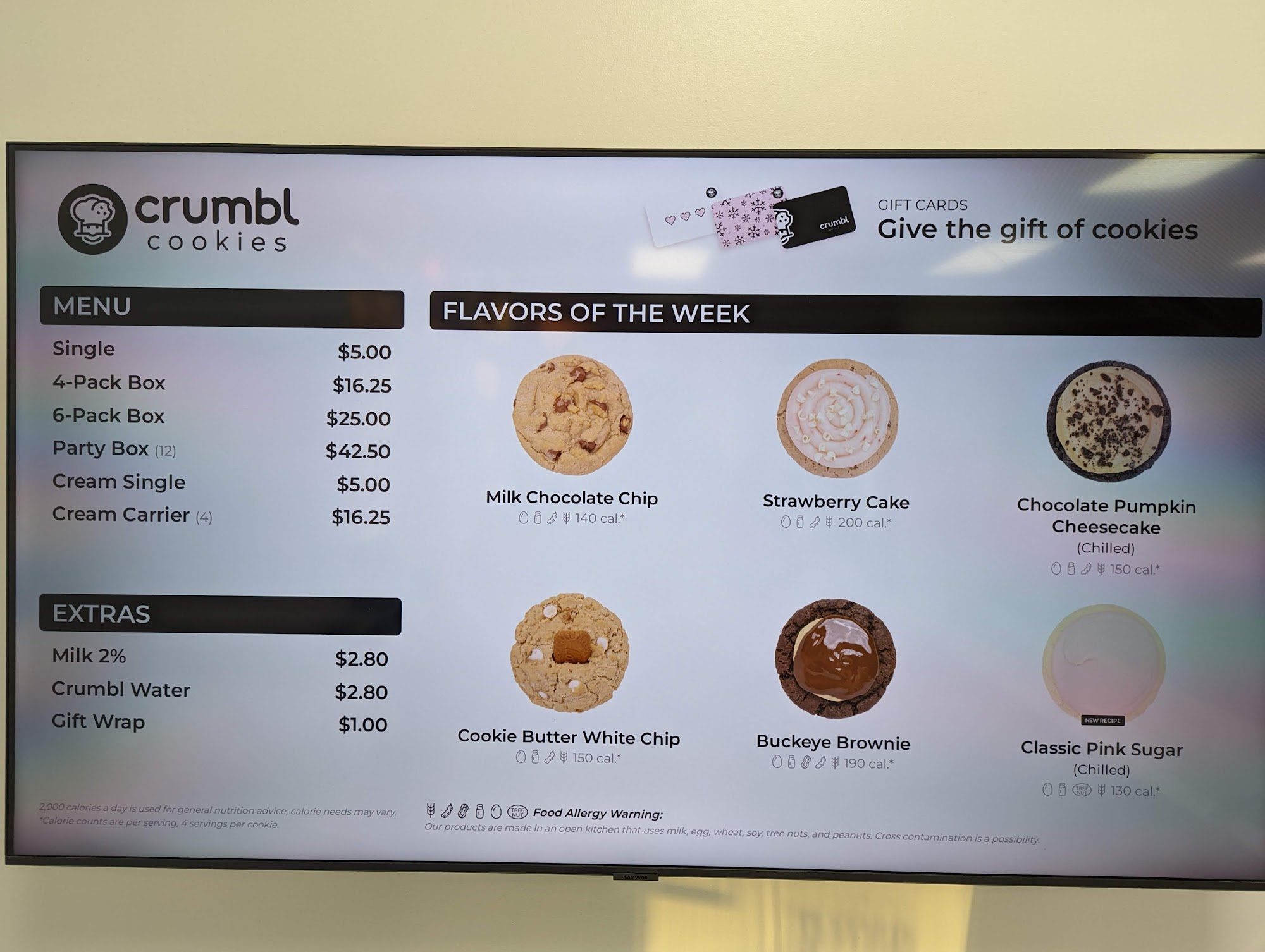 Crumbl - Carlsbad Menu