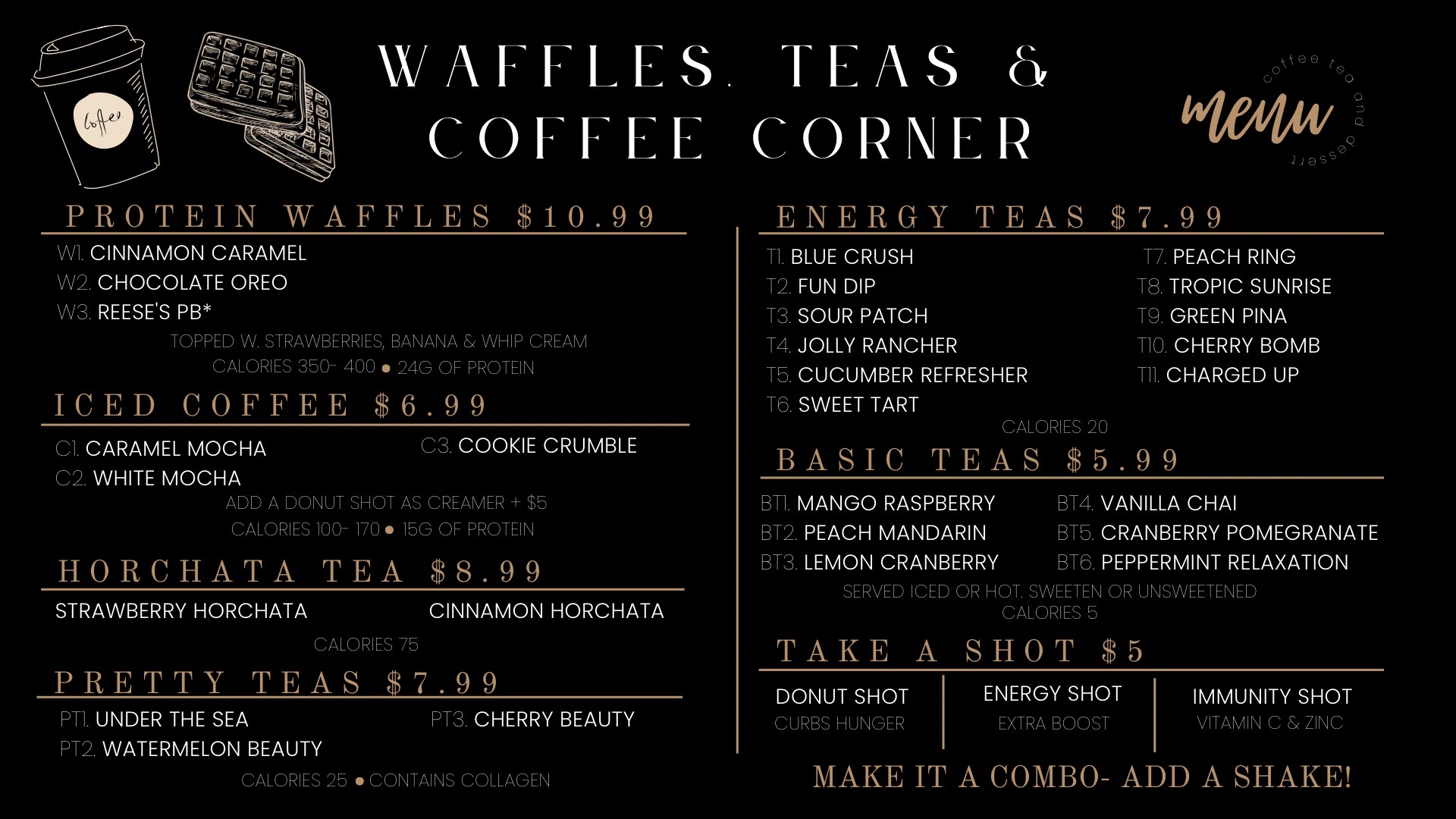 Jazz It Up Nutrition Menu