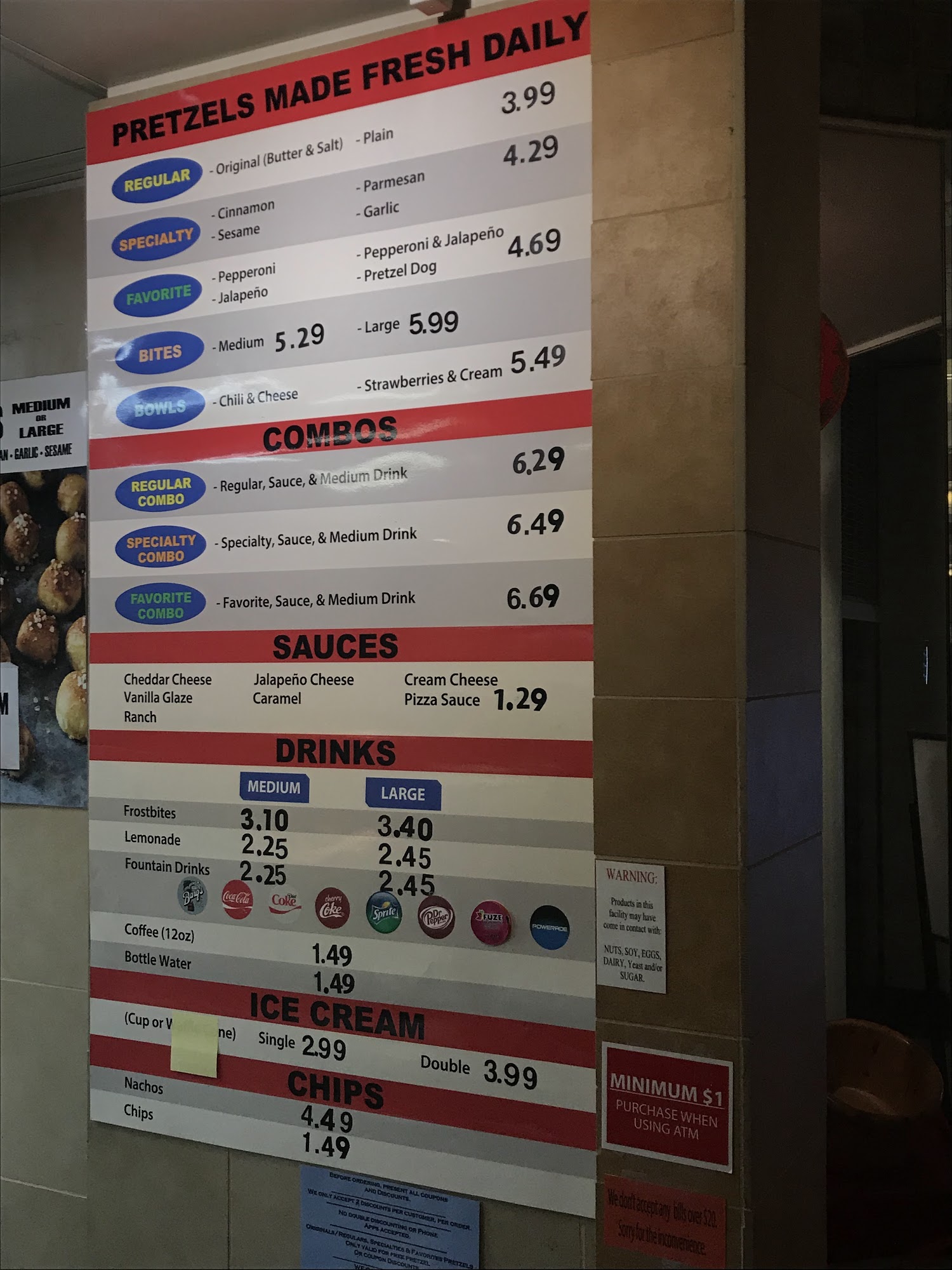 Pretzel Place Menu