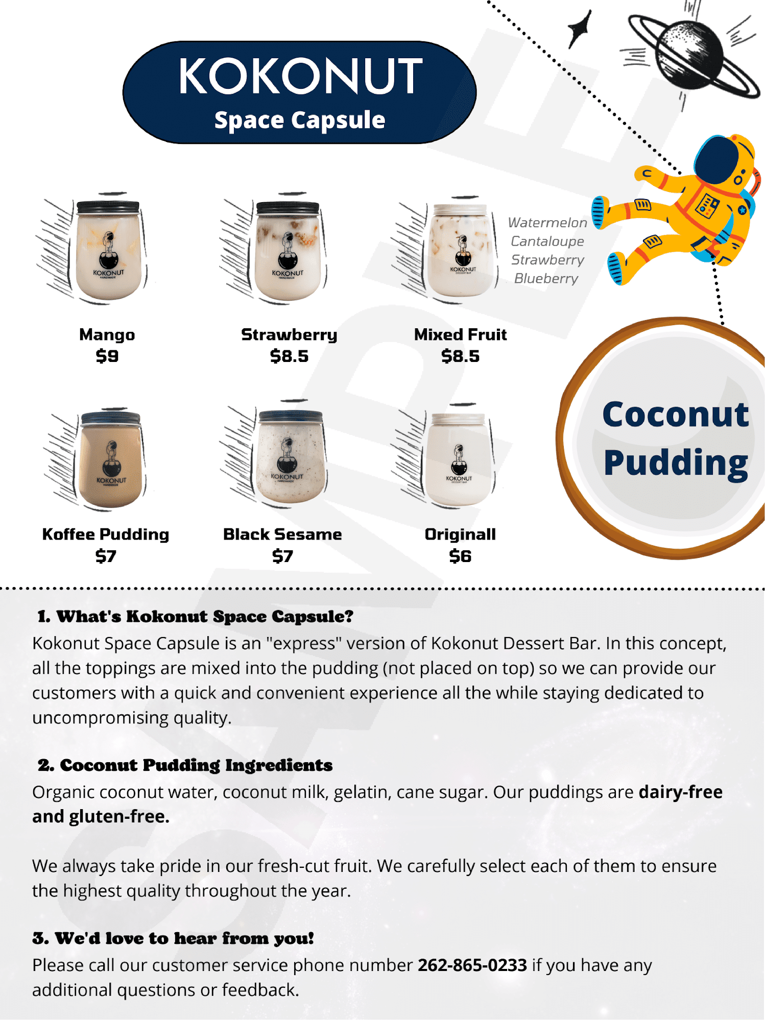 KOKONUT (Nook Coffee) Menu