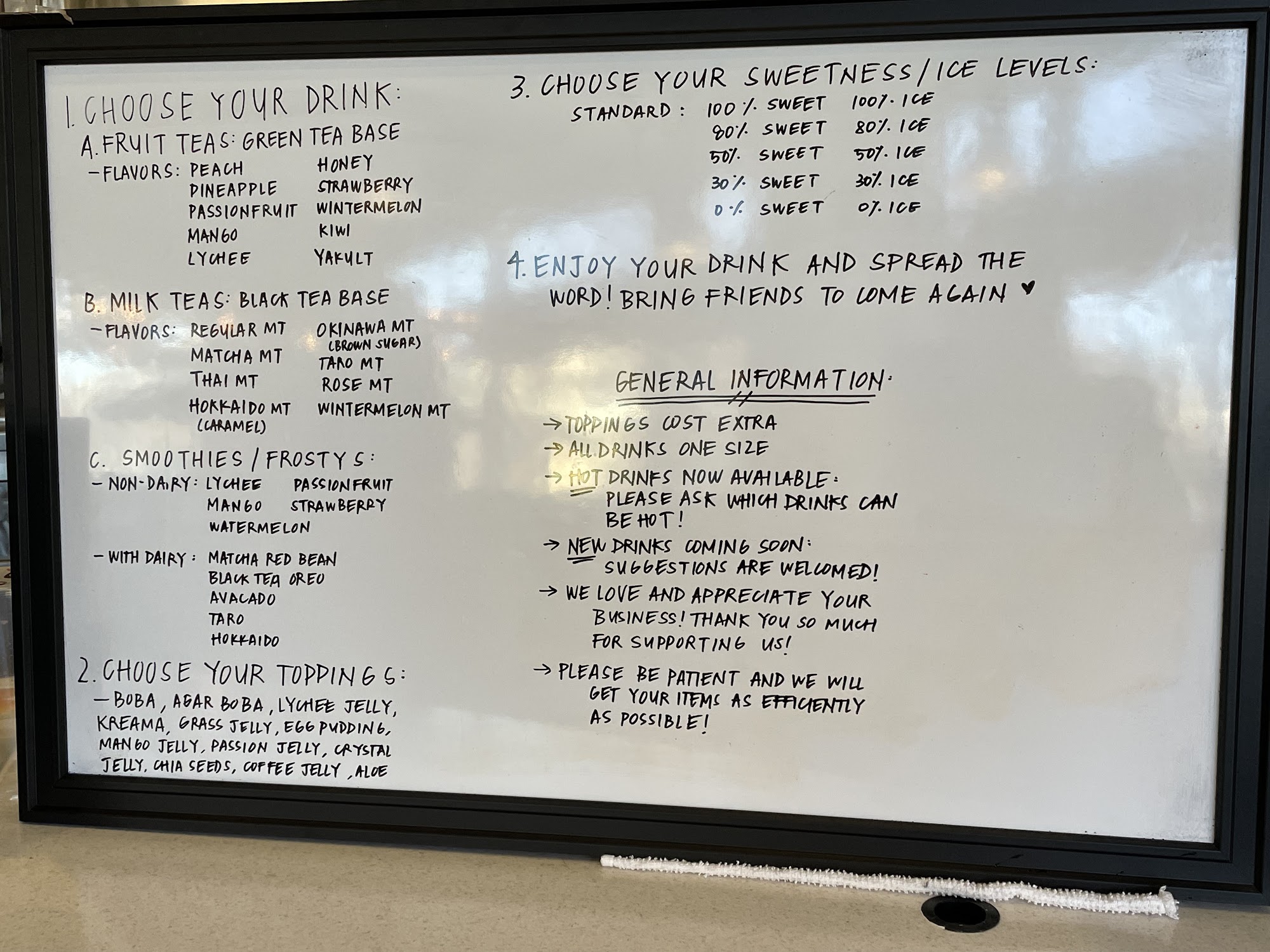 International Food Creations Menu