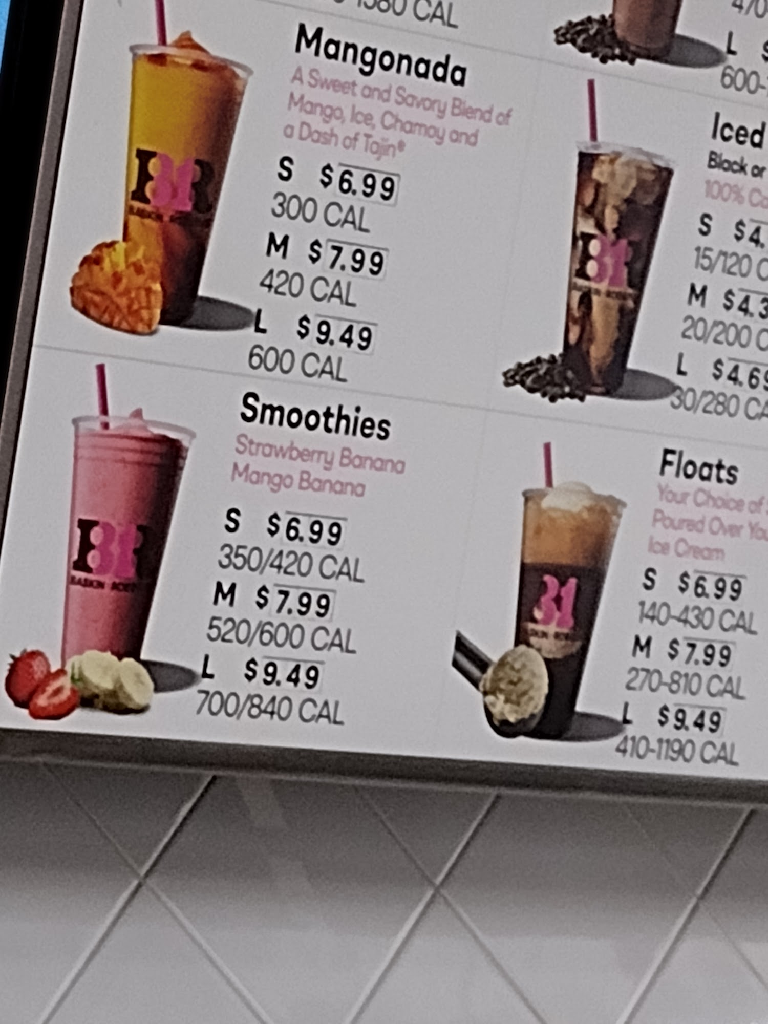 Baskin-Robbins Menu