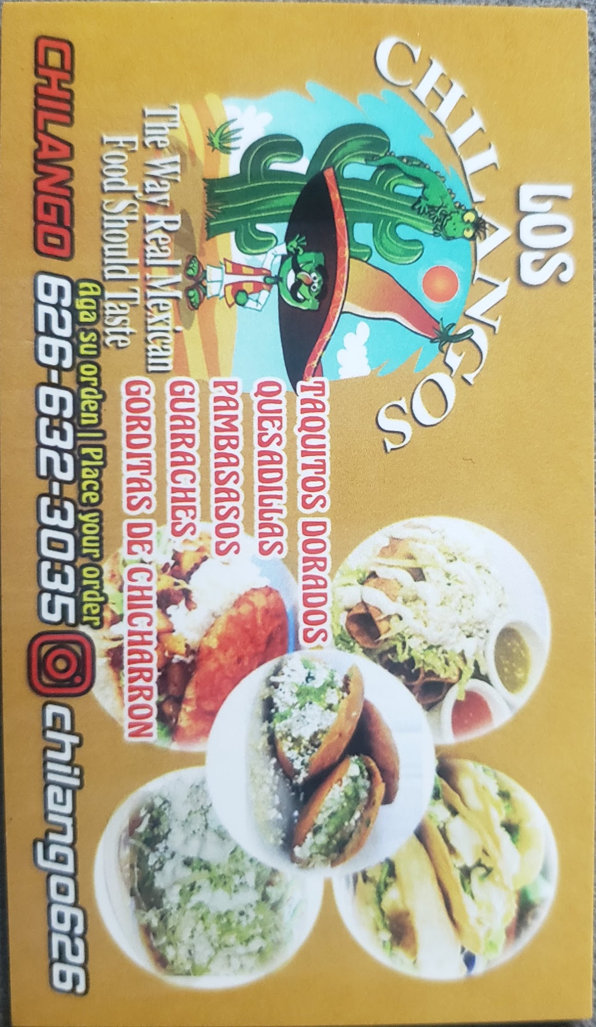 Los chilangos 13500amar rd. La puente ca, 91746 vier ,sab, domingos ...5pm Menu