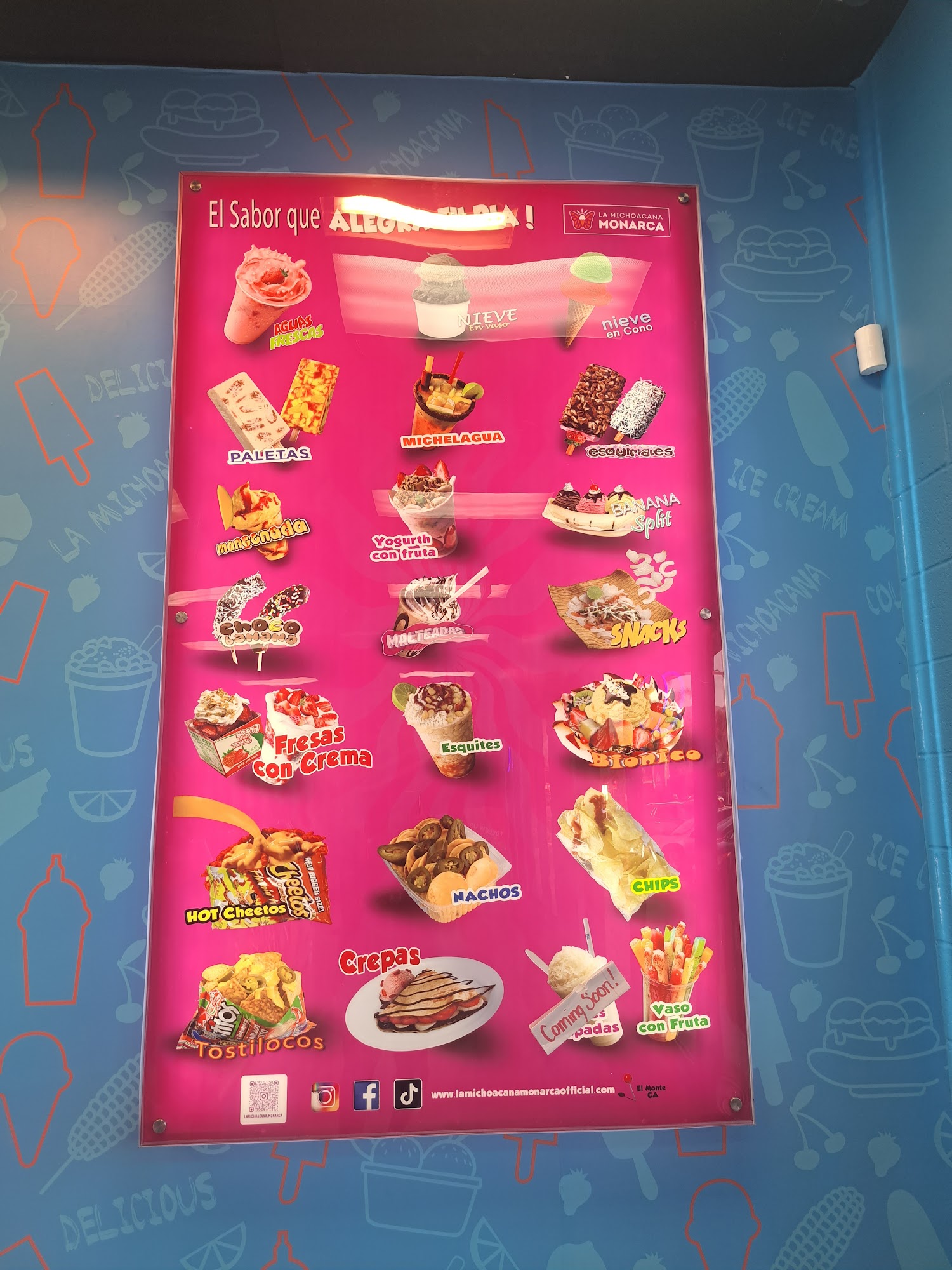 La michoacana monarca El Monte Menu