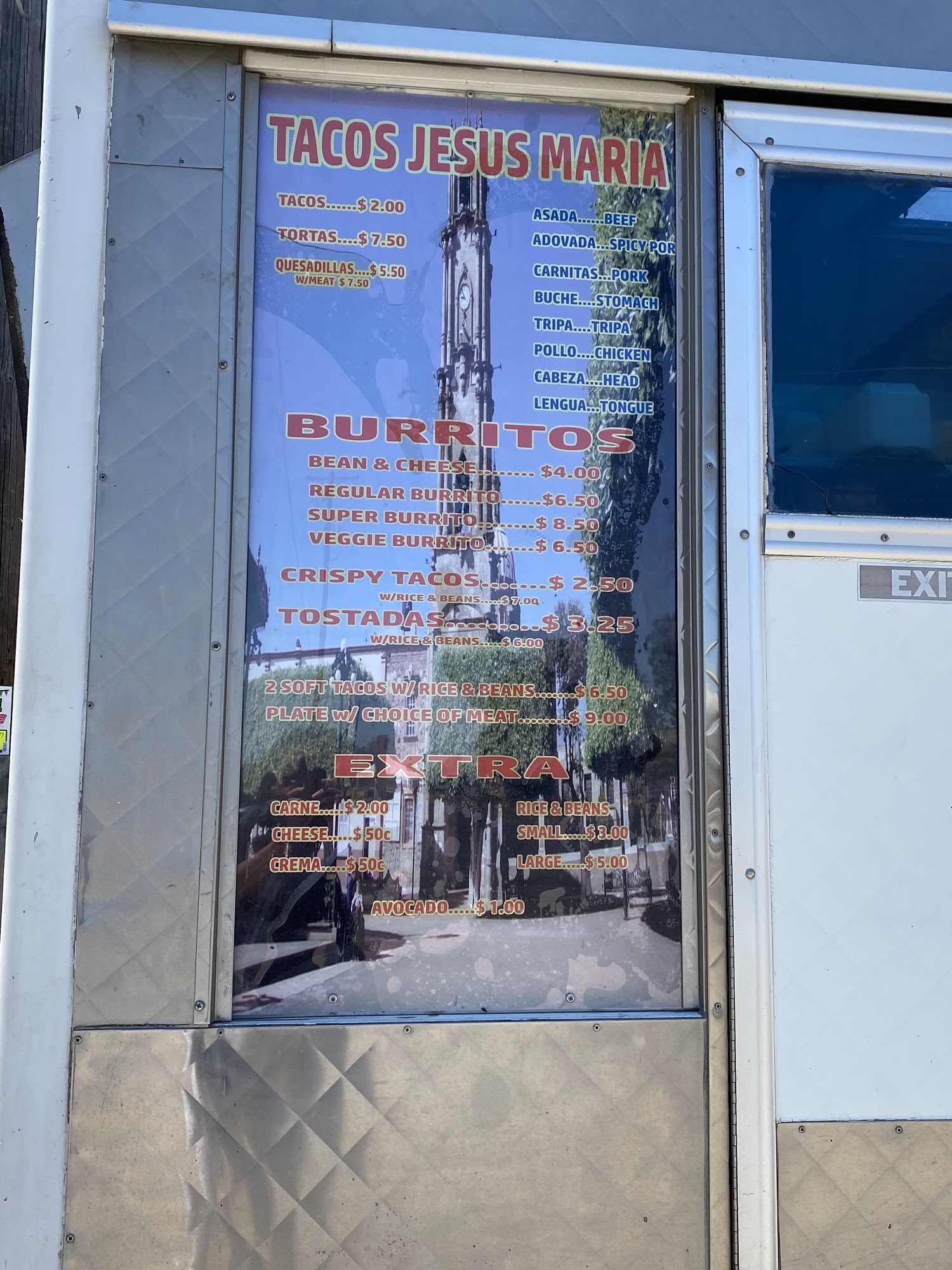 Tacos Jesus Maria Menu